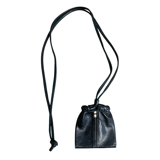 Pochette à lien de serrage - String mini - Noir