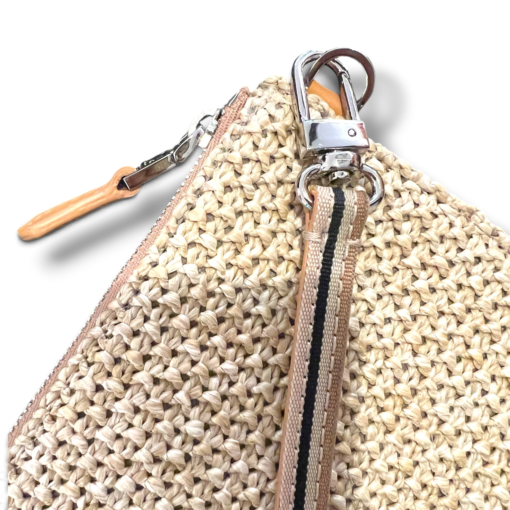 Pochette bandoulière - Zip medium - Raphia