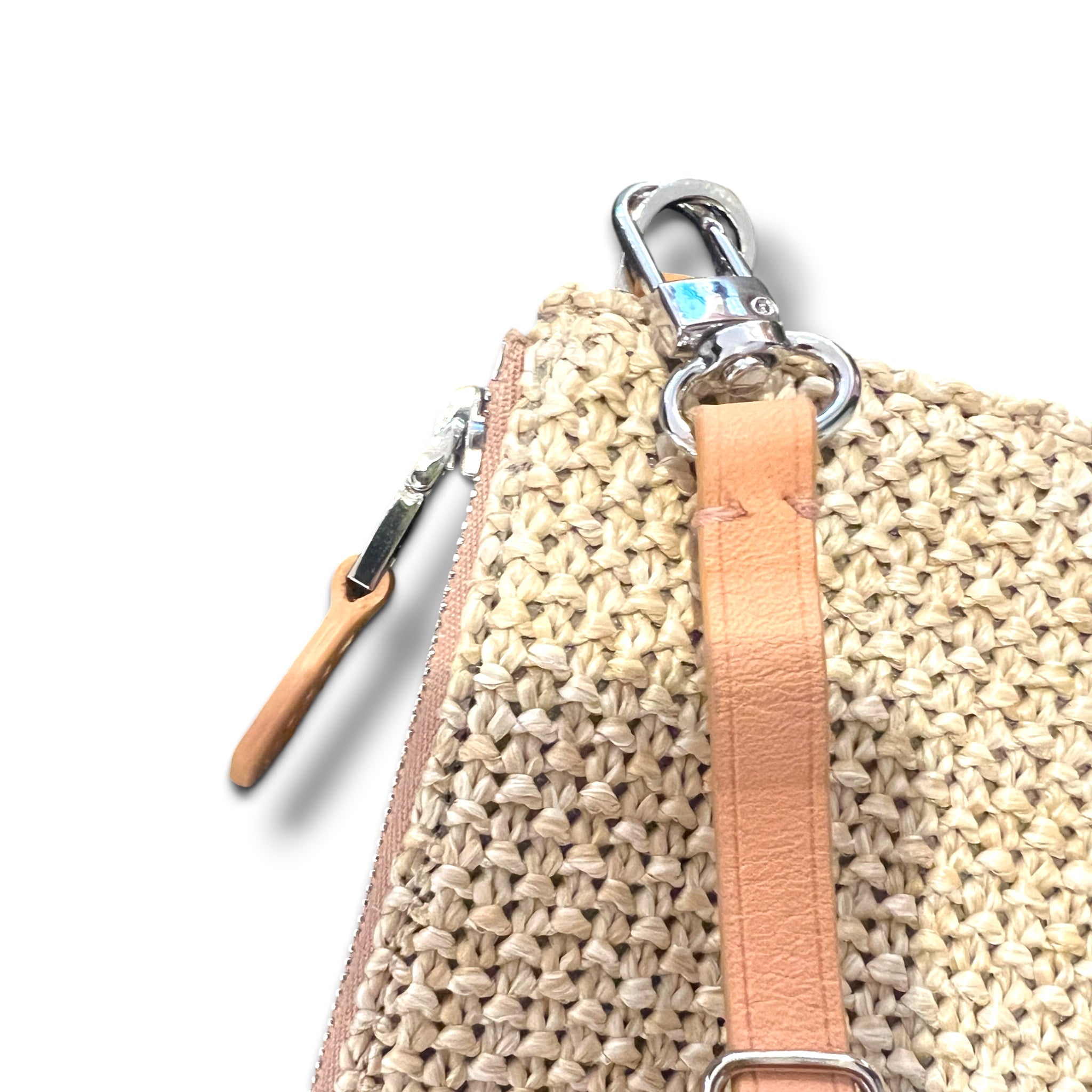 Pochette bandoulière - Zip medium - Raphia