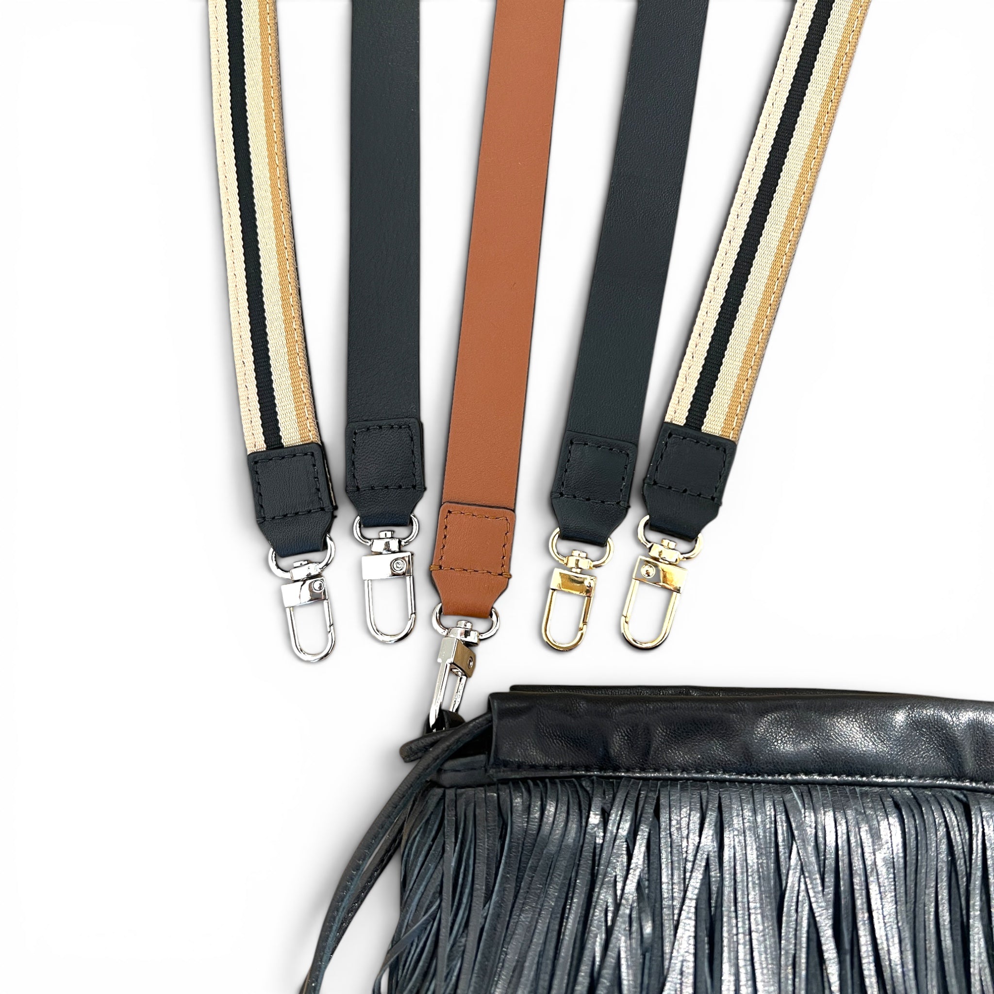 Pouch bag String fringed String - Black