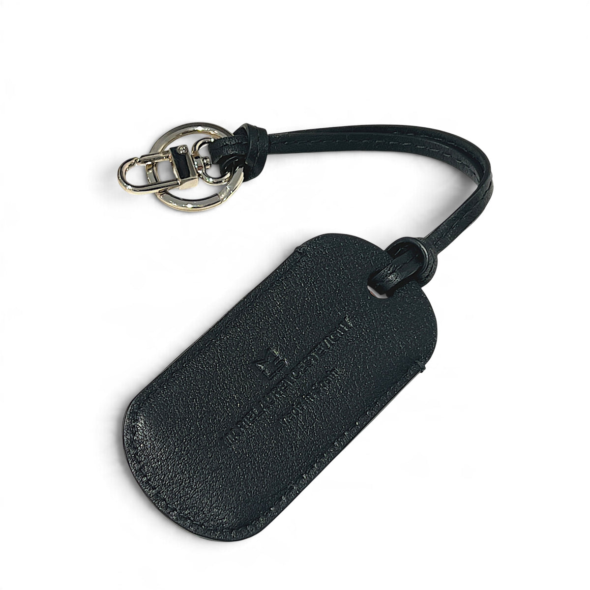 Porte-étiquette et porte-clés personnalisable - Noir finitions argentées