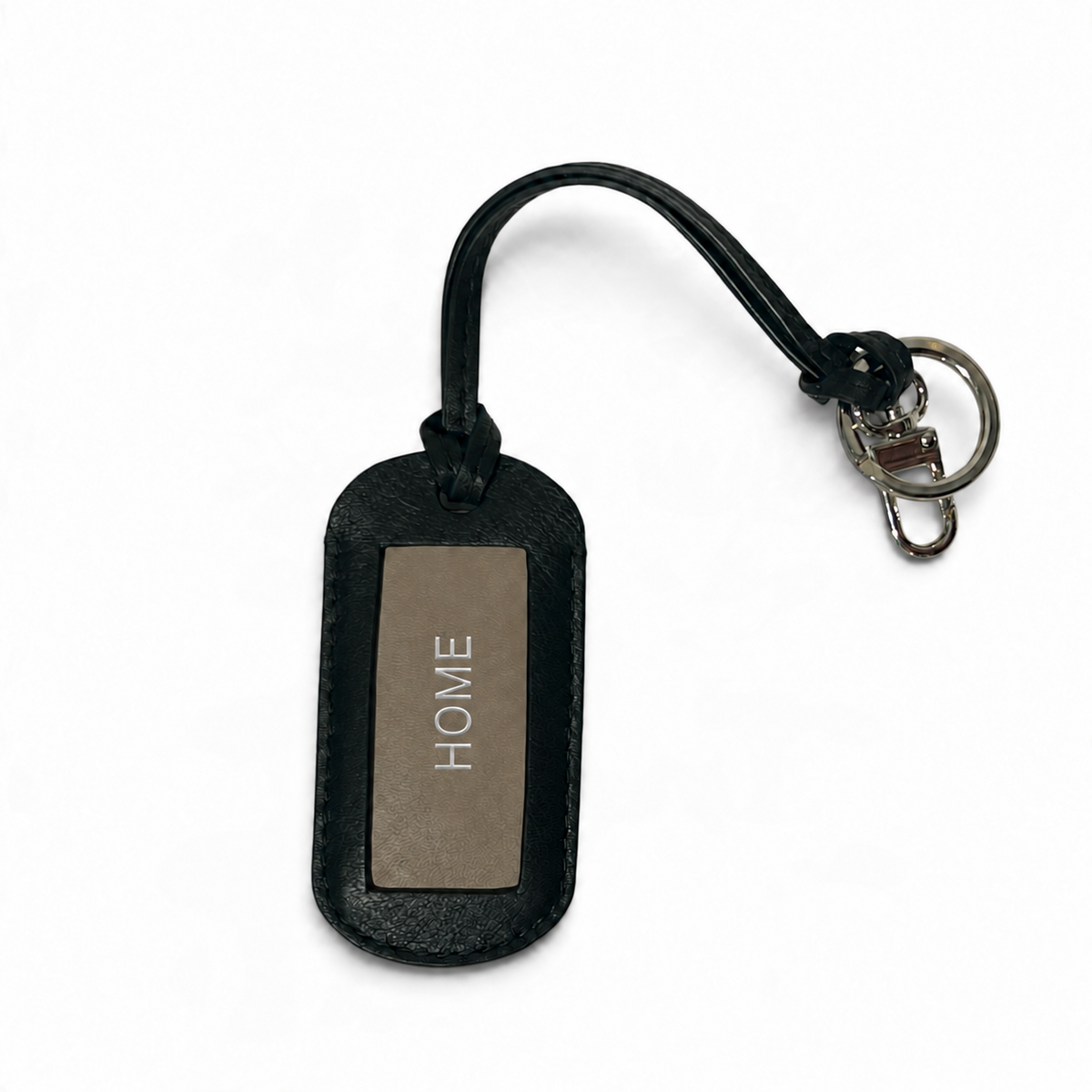 Porte-étiquette et porte-clés personnalisable - Noir finitions argentées