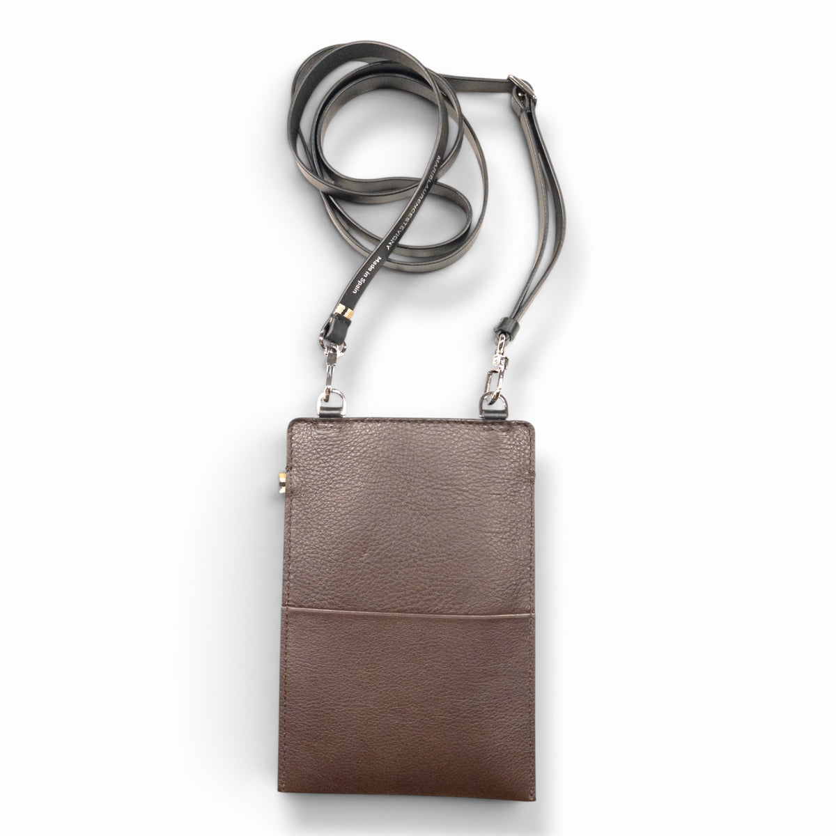 Sac téléphone - Ébène et finitions argentées