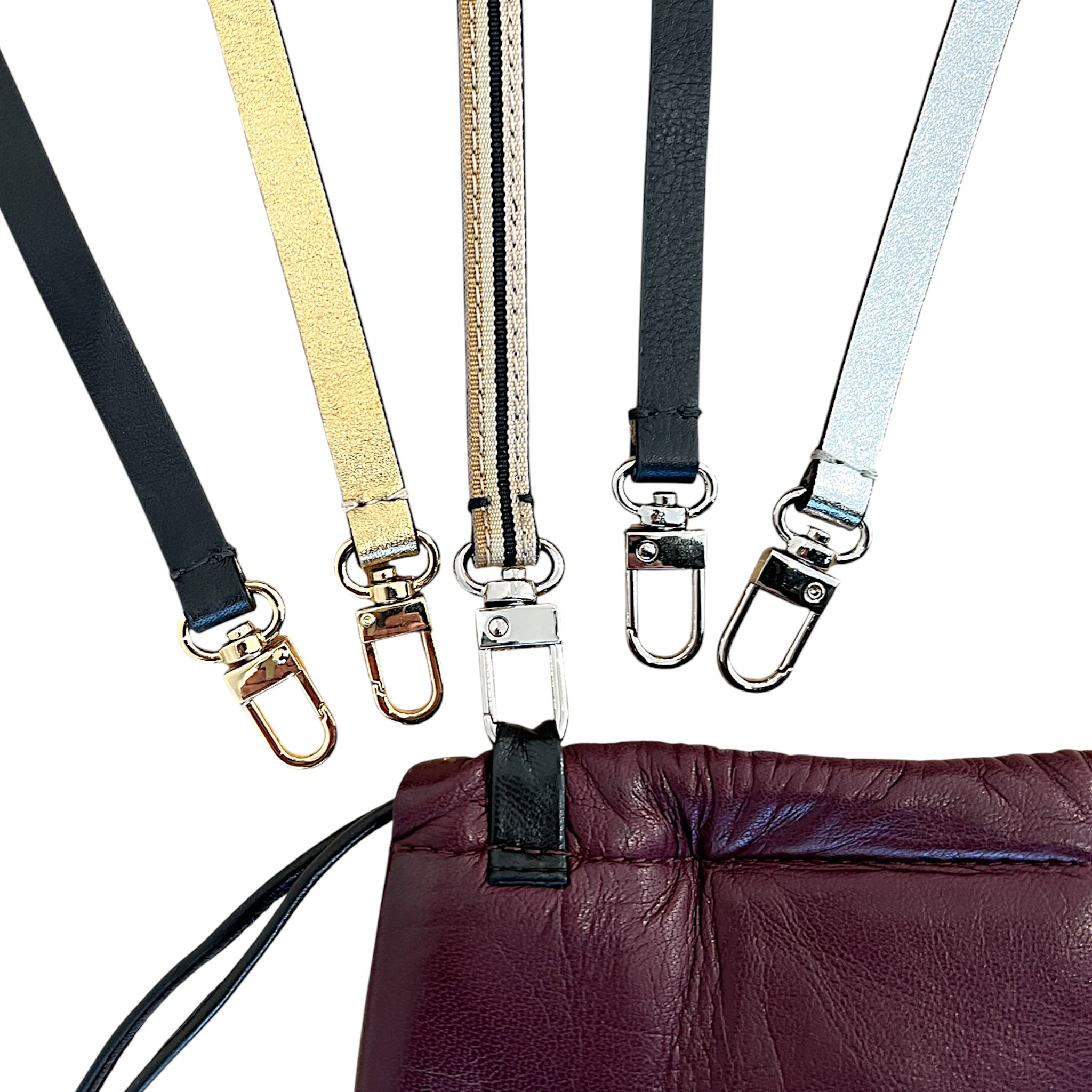 Pochette à lien de serrage - String micro - Bordeaux et noir