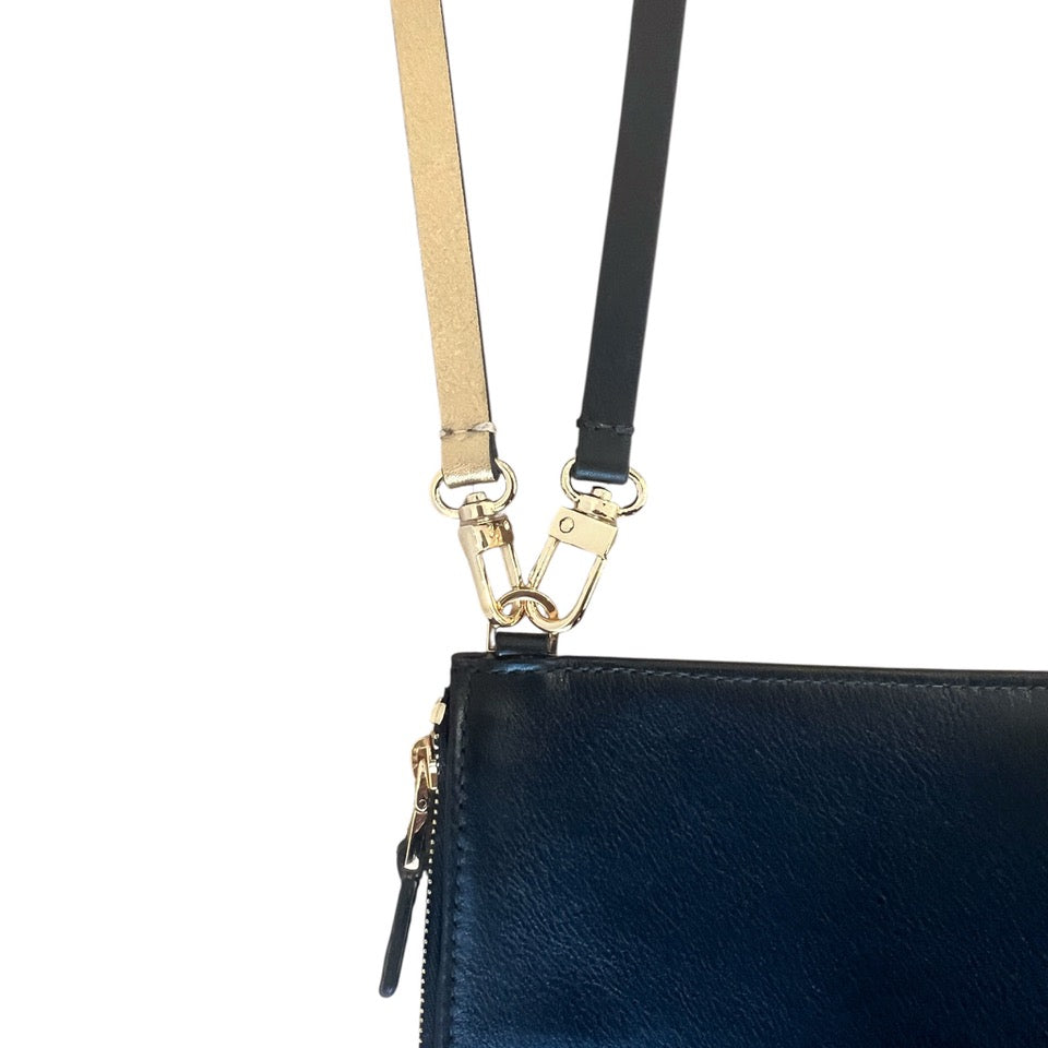 Pochette bandoulière - Zip XL - Noir et finitions dorées