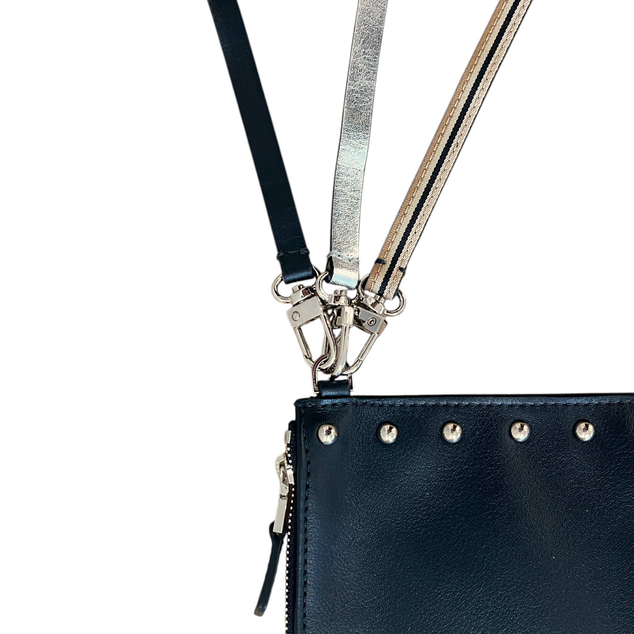 Pocket shoulder strap - Medium Zip - Black studded