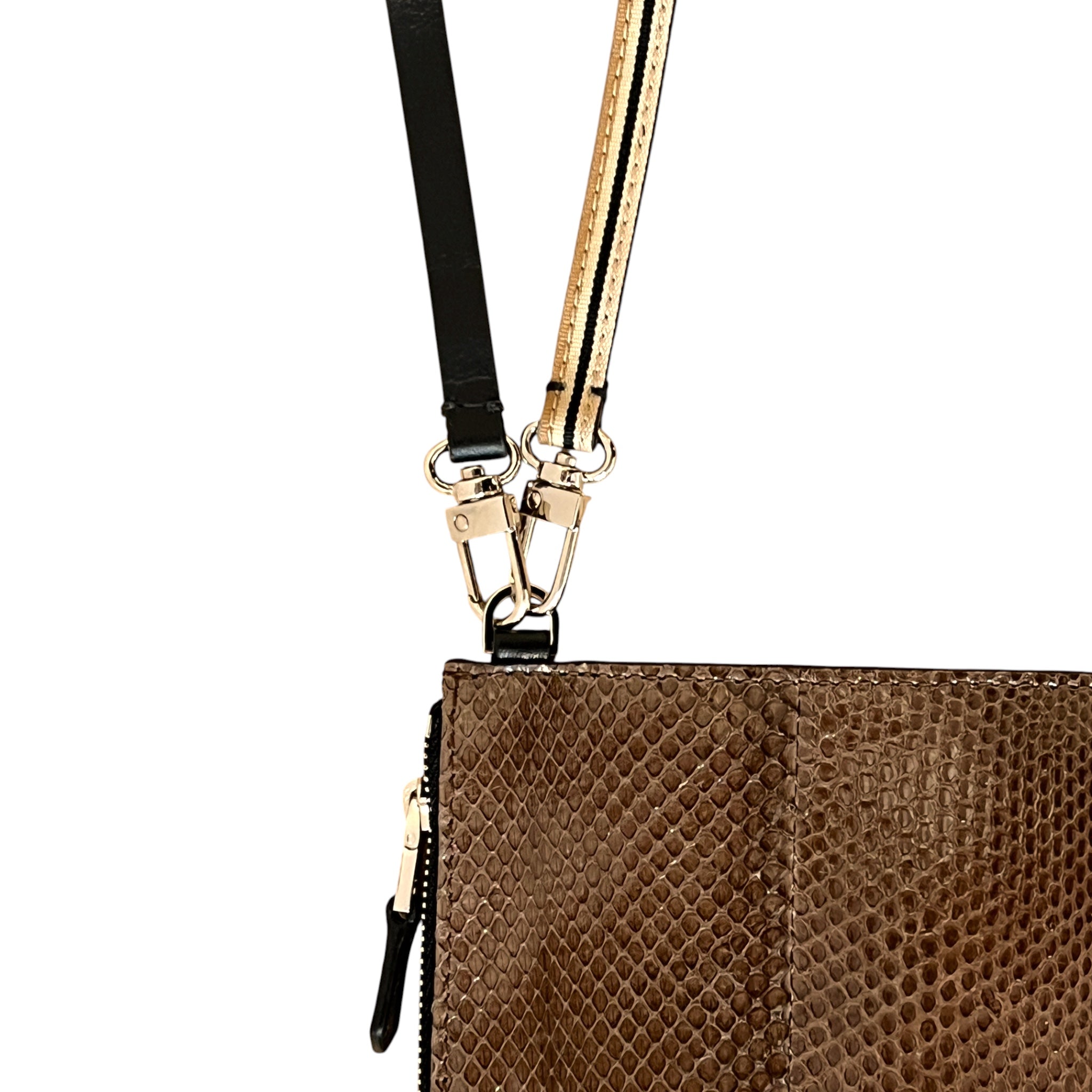 Pocket shoulder strap - Zip medium - Mocha snake