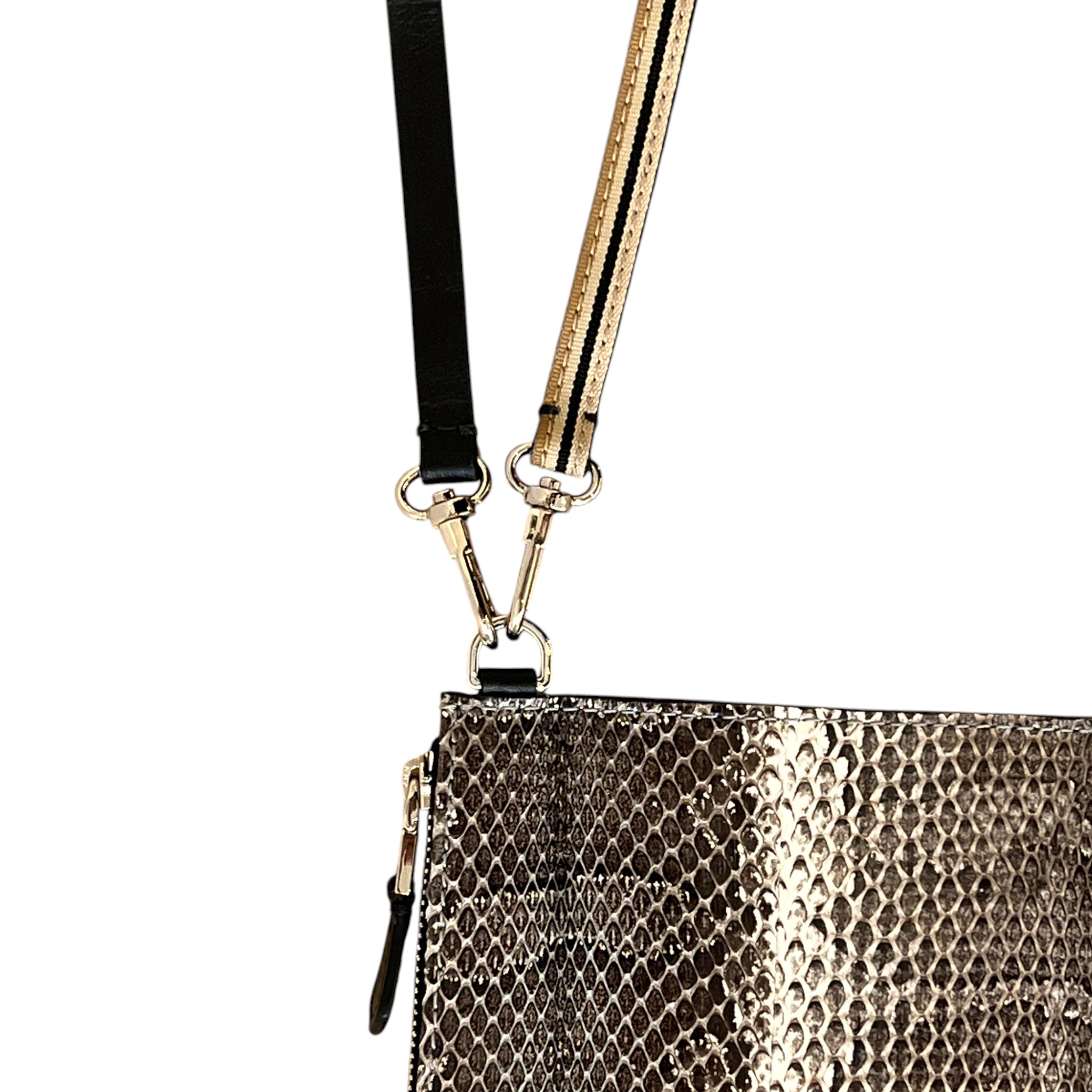 Pocket shoulder strap - Zip medium - Natural snake