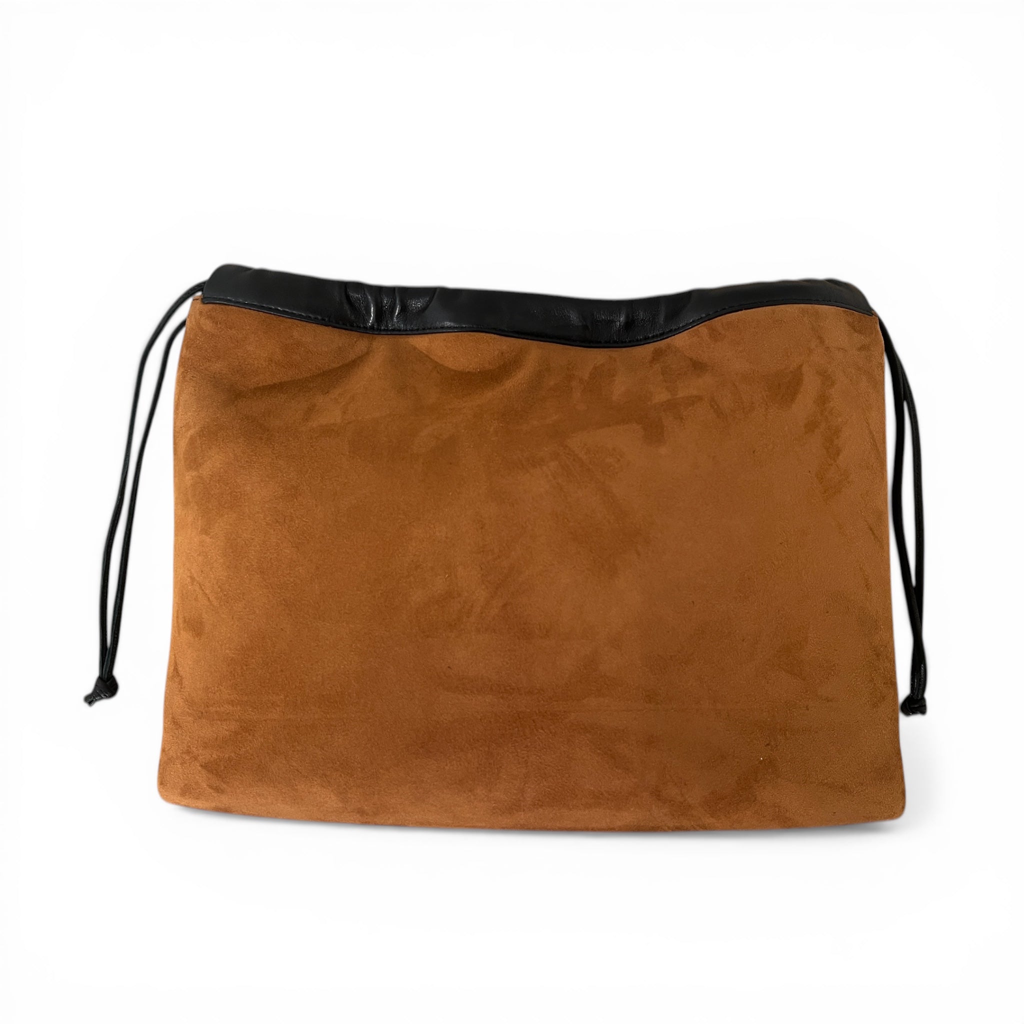 Pochette à lien de serrage - String medium - Daim cognac et noir