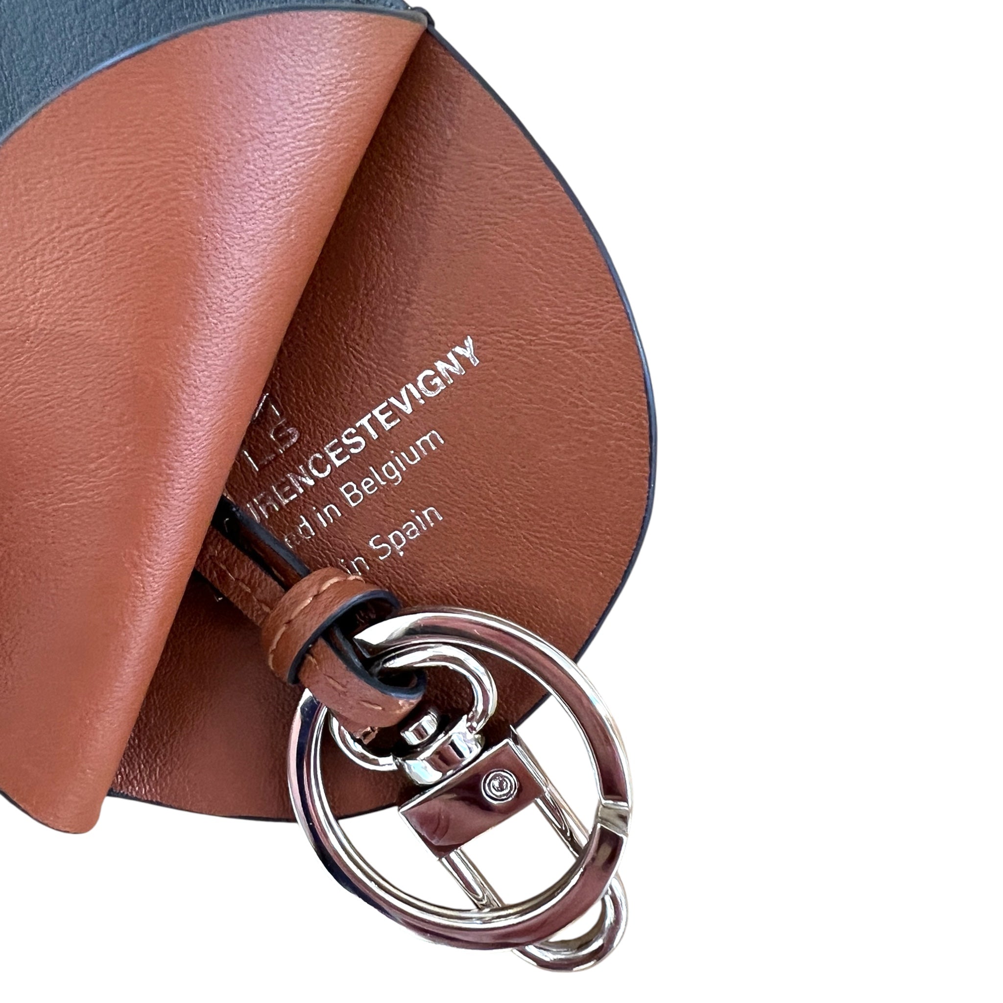 Porte-clés voiture- Noir et cognac et finitions argentées