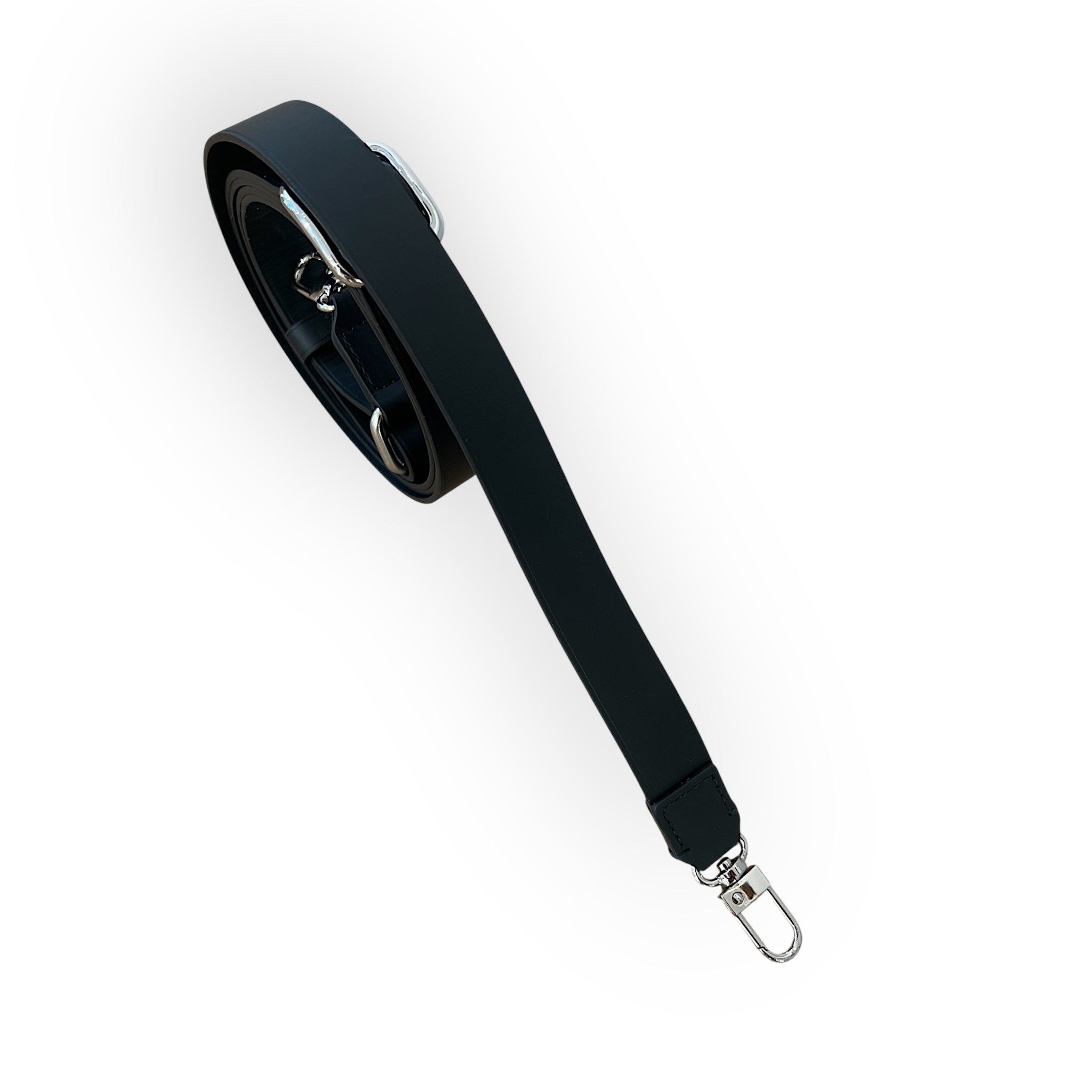 shoulder strap large adjustable - Black with silver trim