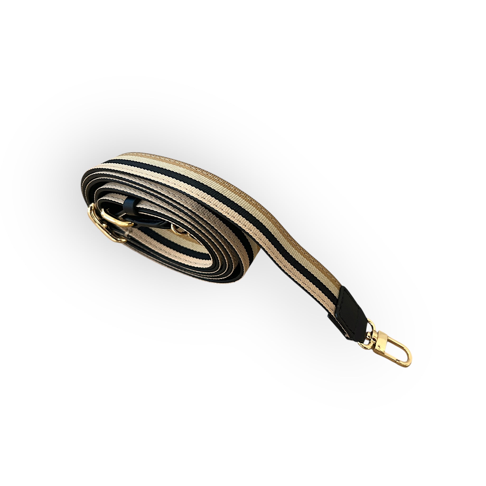 adjustable shoulder strap - Striped Skin with gold trim