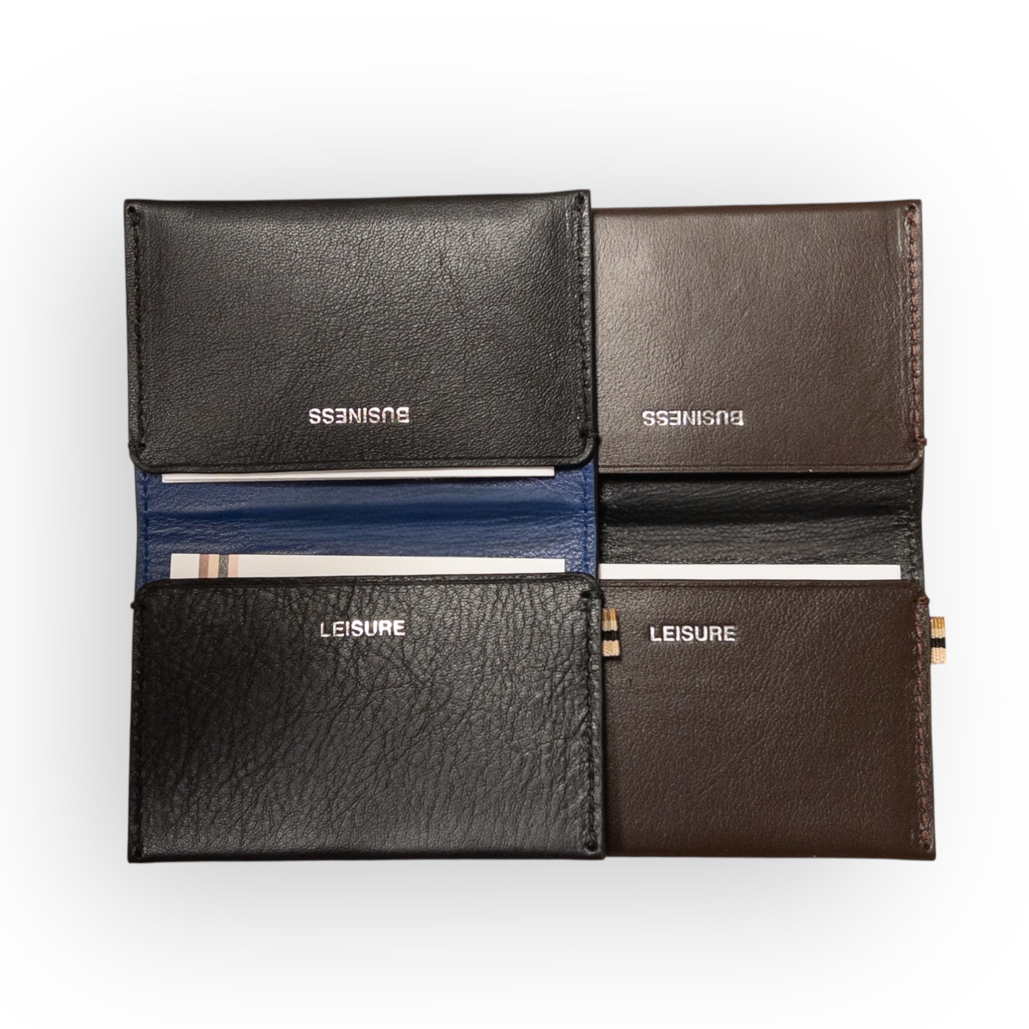 Slim wallet RFID Multicards - black blue