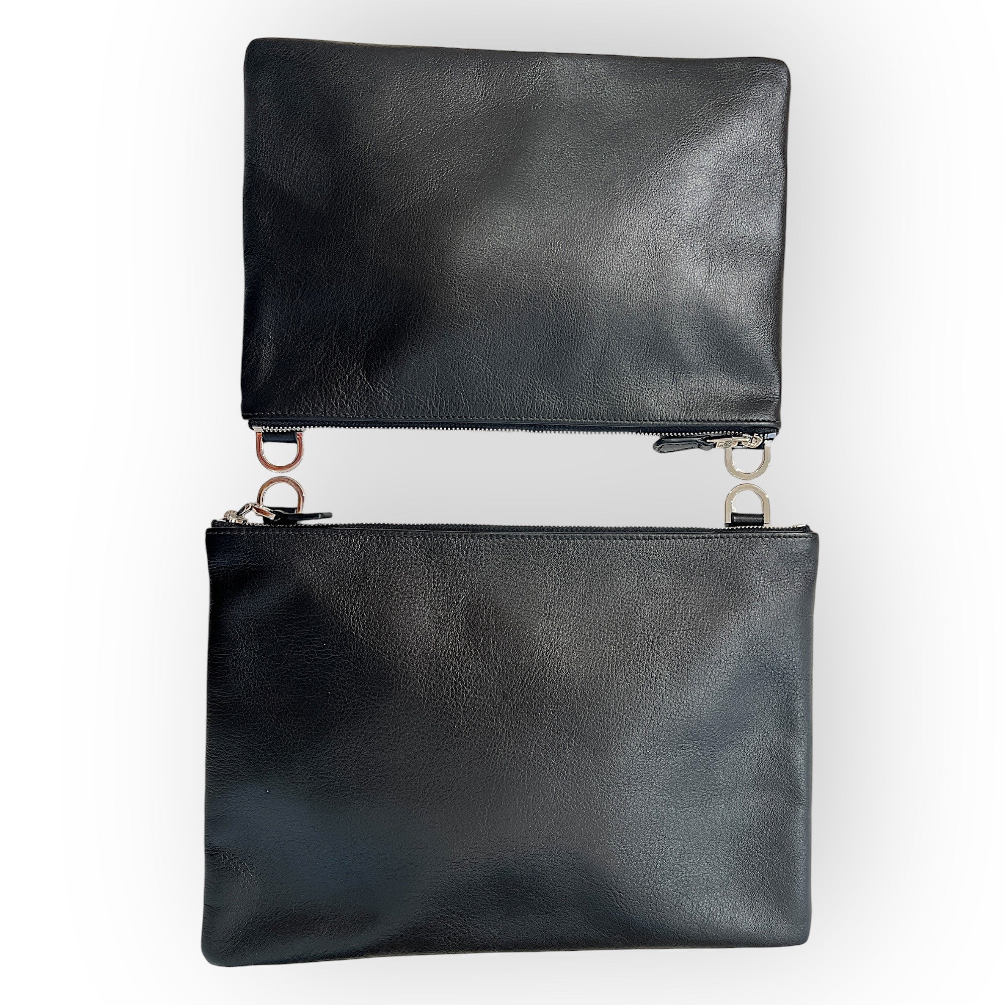 MARIELAURENCESTEVIGNY_DUO Pocket maxi Black black - flat view- double poche- purses only