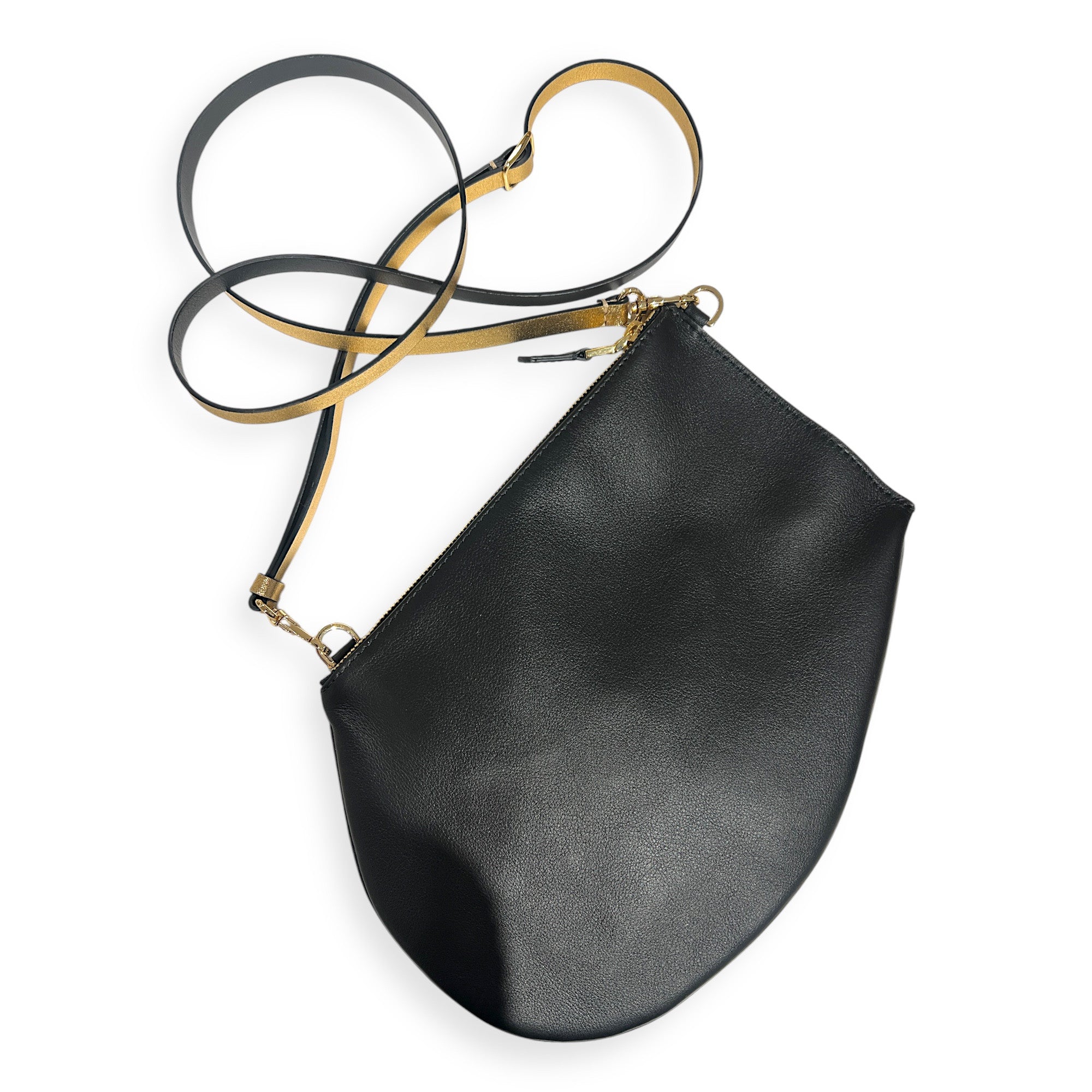 MARIELAURENCESTEVIGNY-gold edition-narrow cross adjustable strap-gold metallic leather a
