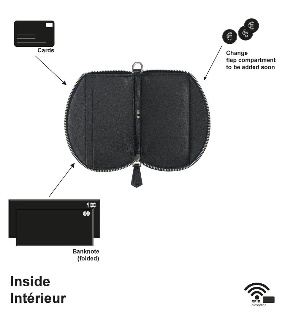 Pochette organisée - Pocket micro - Noir et finitions argentées