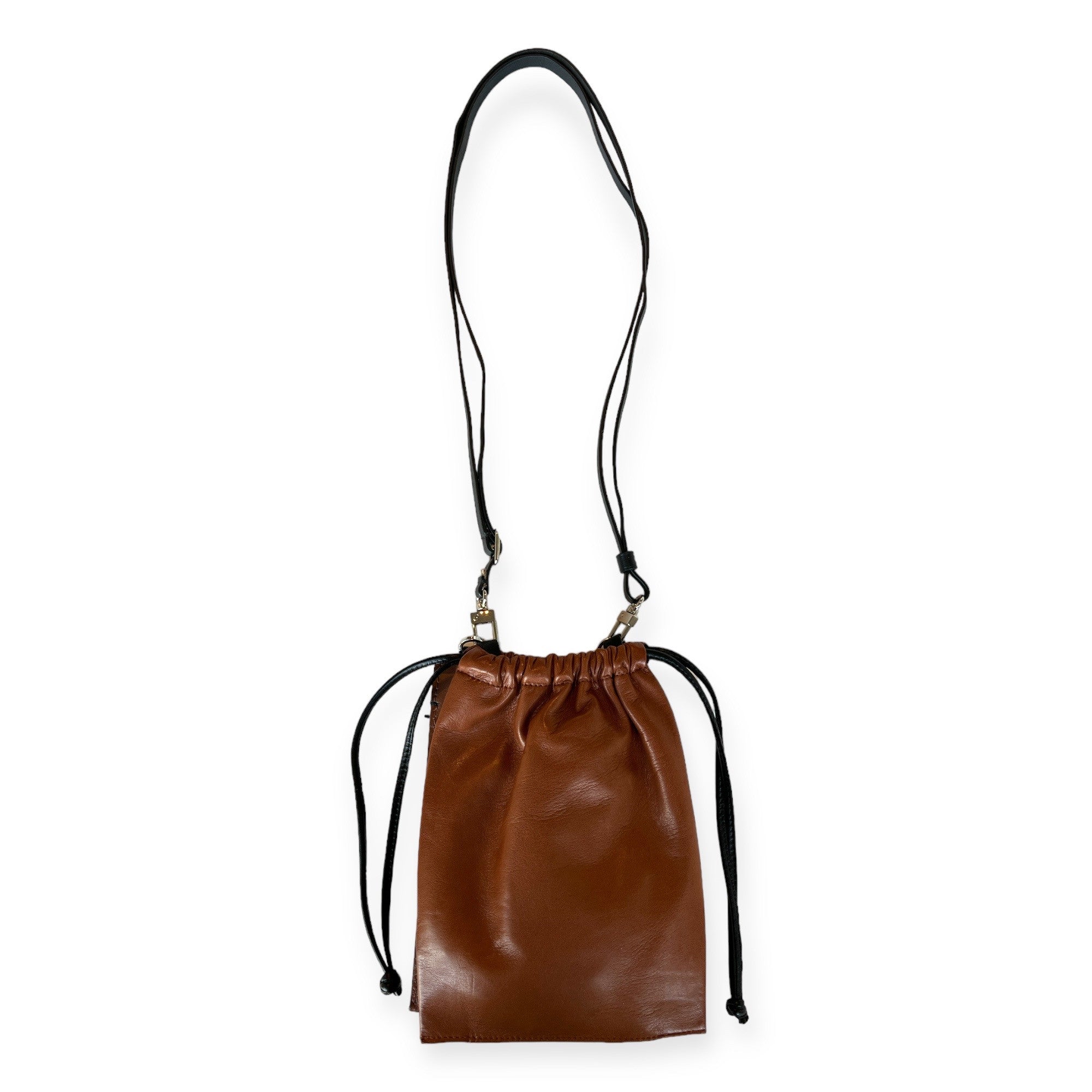 MARIELAURENCESTEVIGNY-Drawstring pouch combo - drawstring pouch with strap-Tan -front .JPG