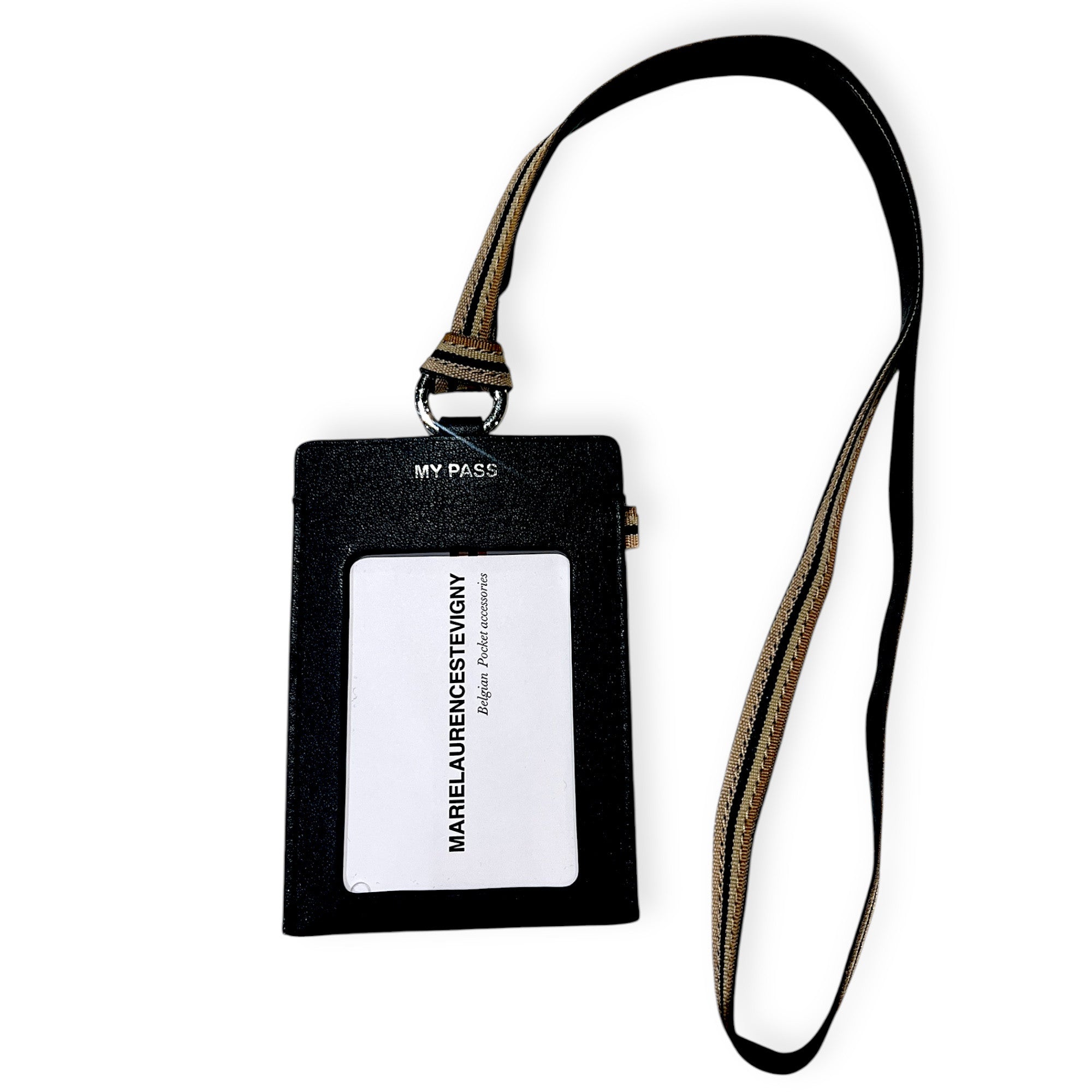 MARIELAURENCESTEVIGNY-skin edtion -handtag and pass holder - with MY PASS MESSAGE _BLACK l
