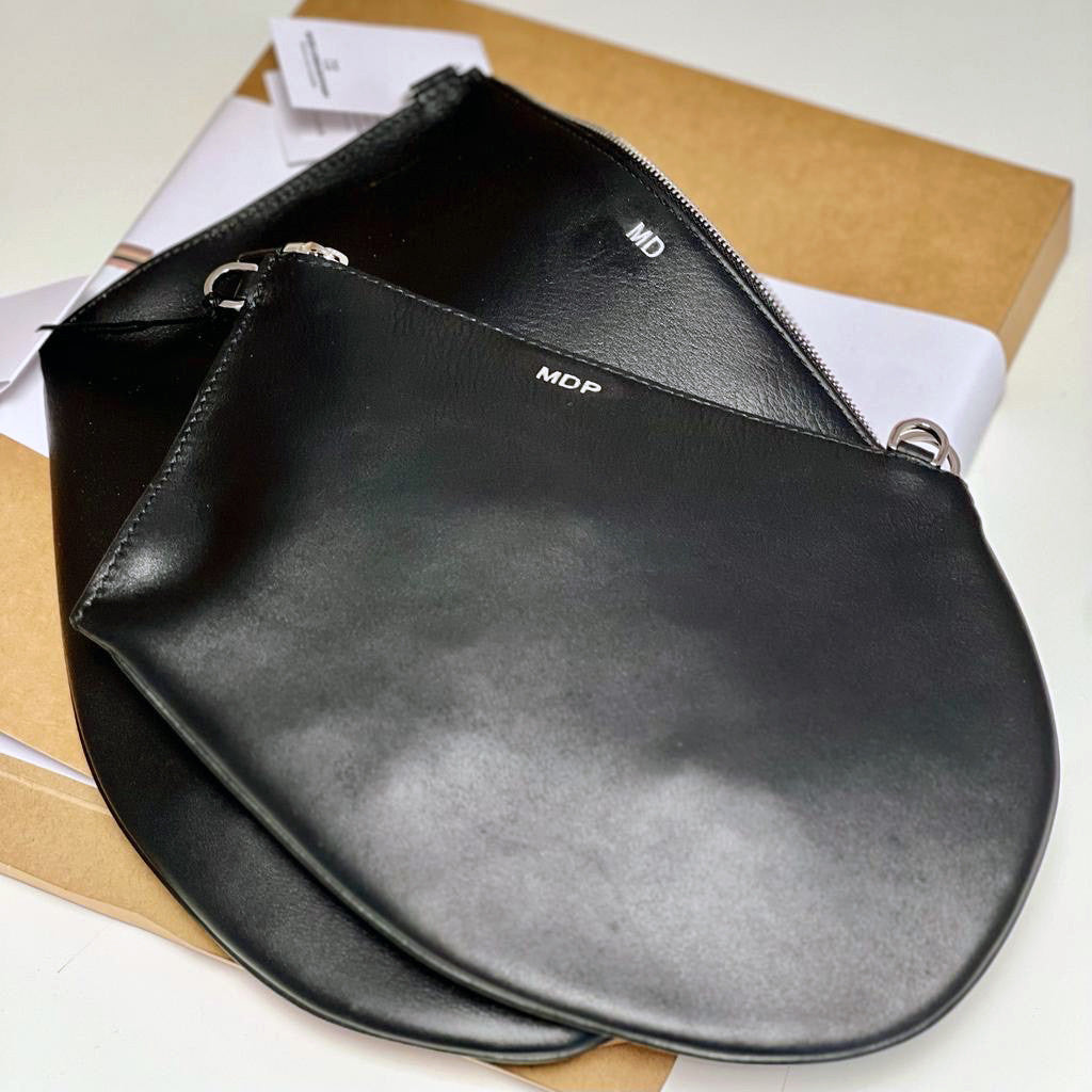 Pochette bandoulière - Zip XL - Blanc cassé et noir