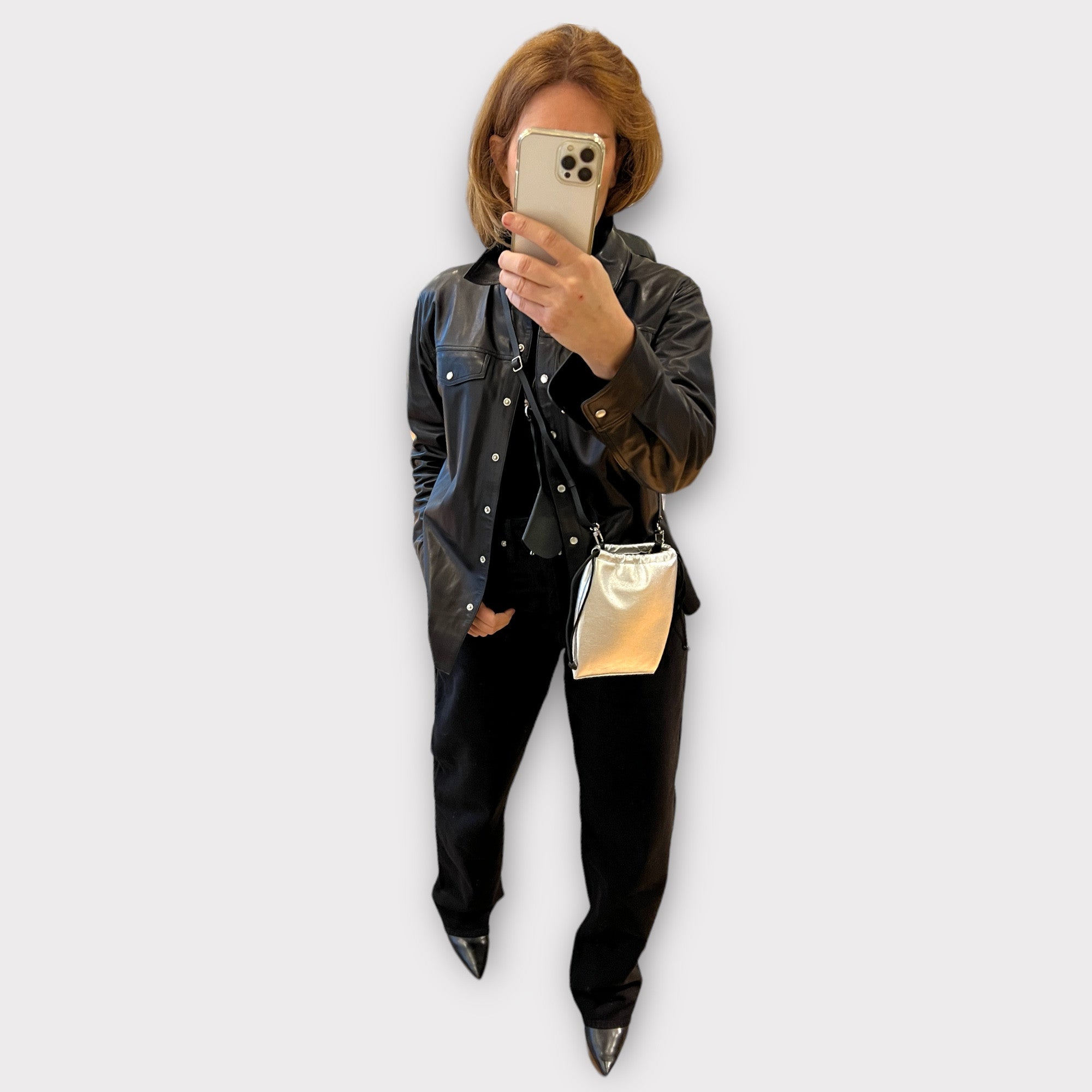 Pochette à lien de serrage - String micro - Dorée et noir