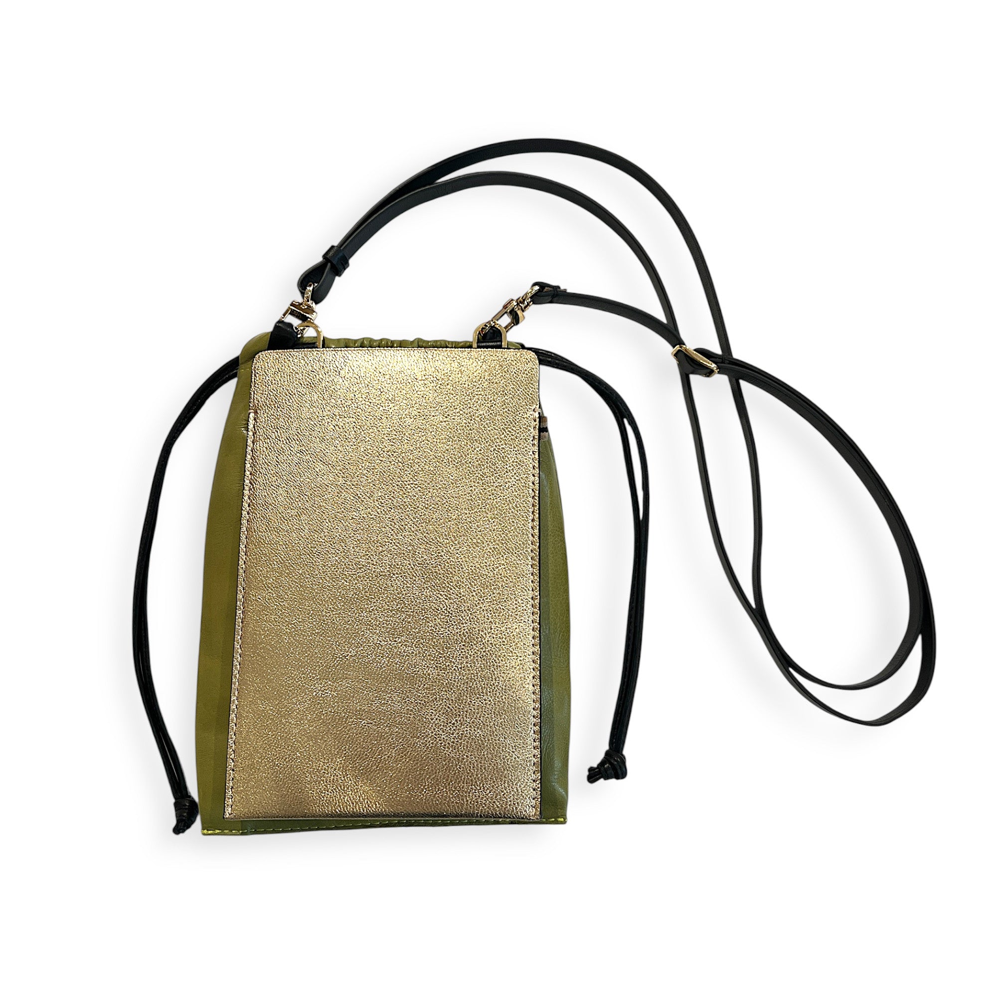 MARIELAURENCESTEVIGNY_String nano pouch for Phone bag attached together -pale Khaki -back