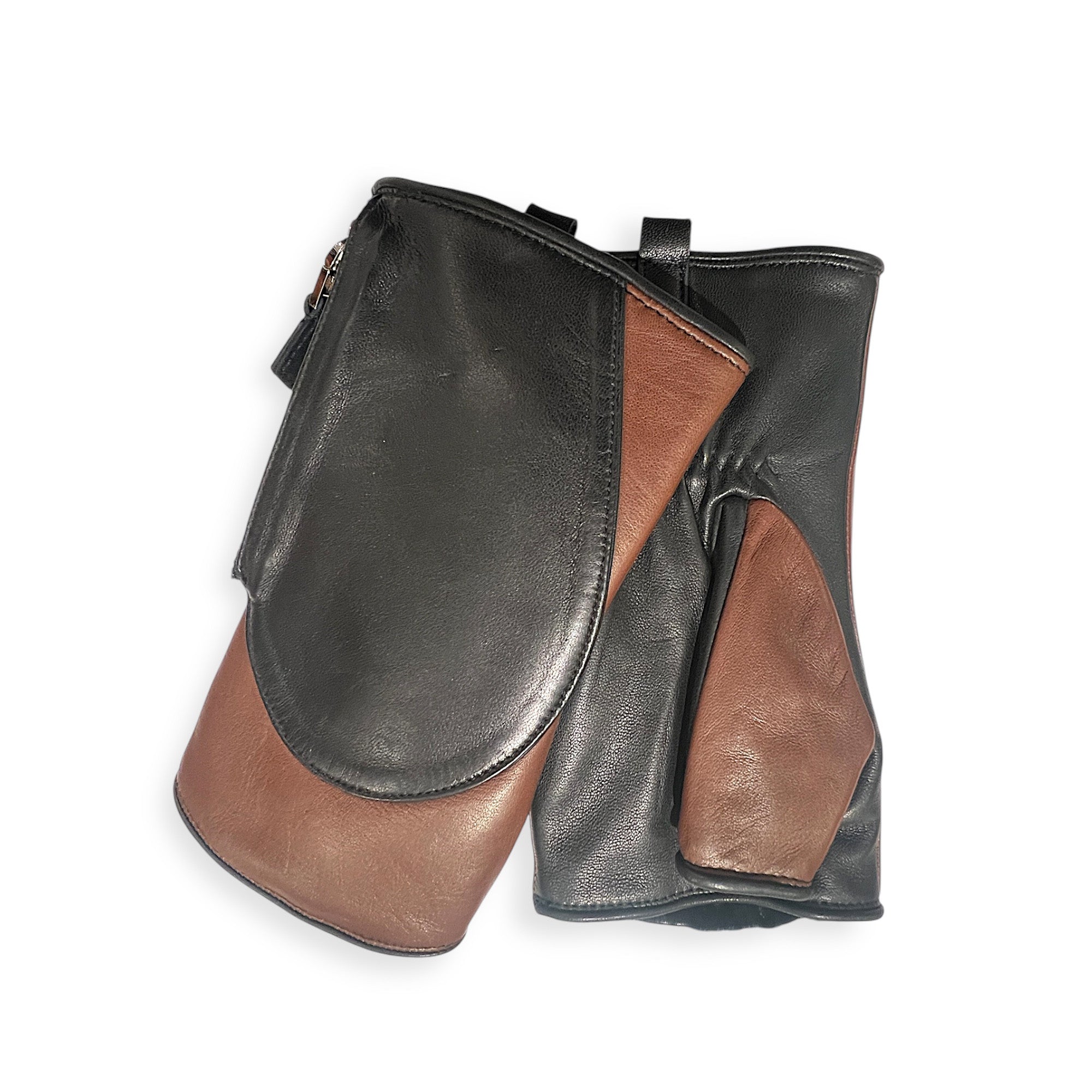 skin classic pocket mittens-tan black frontside and