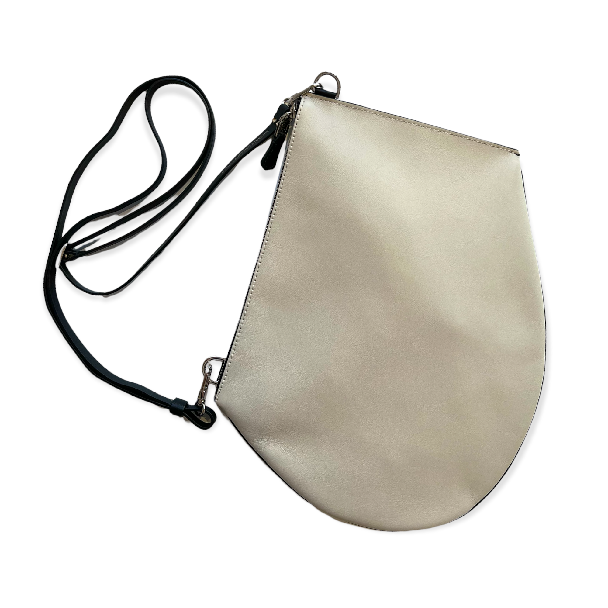 Pochette bandoulière - Zip XL - Blanc cassé et noir