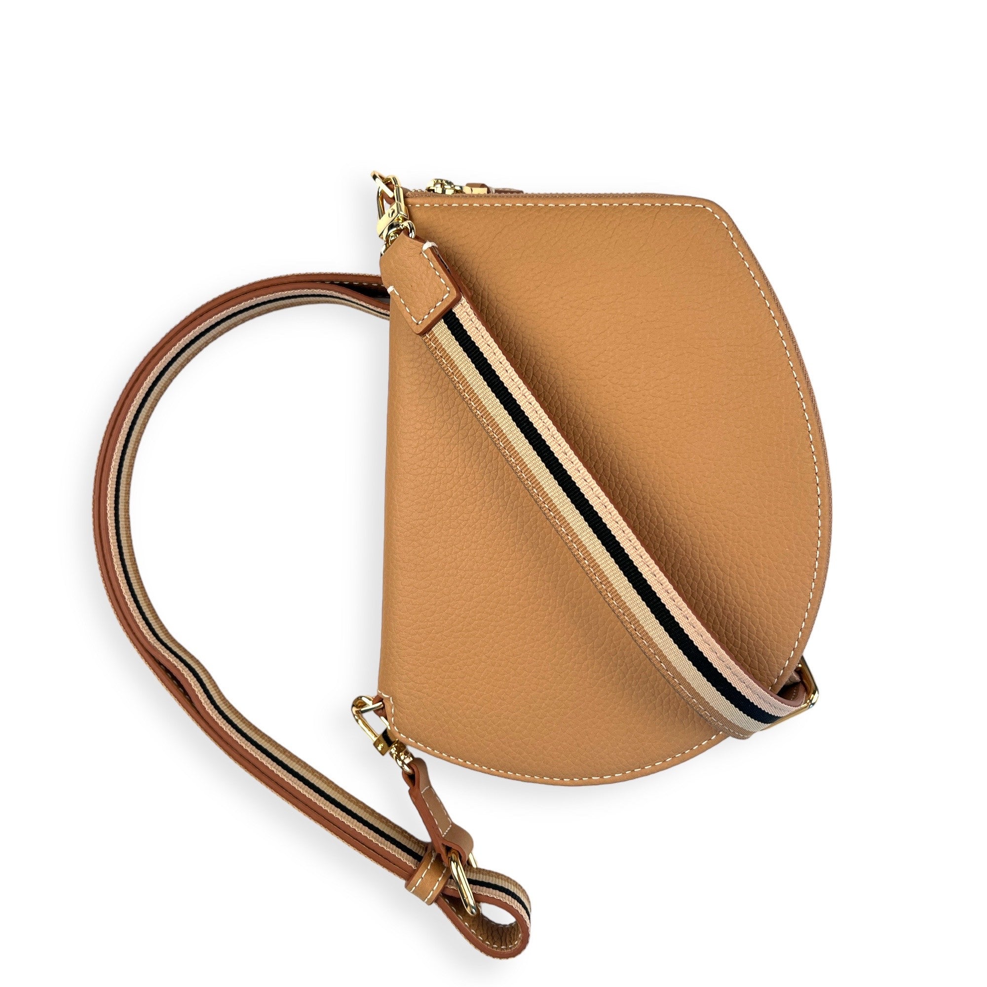 Pochette organisée bandoulière - Pocket medium - Miel finitions dorées
