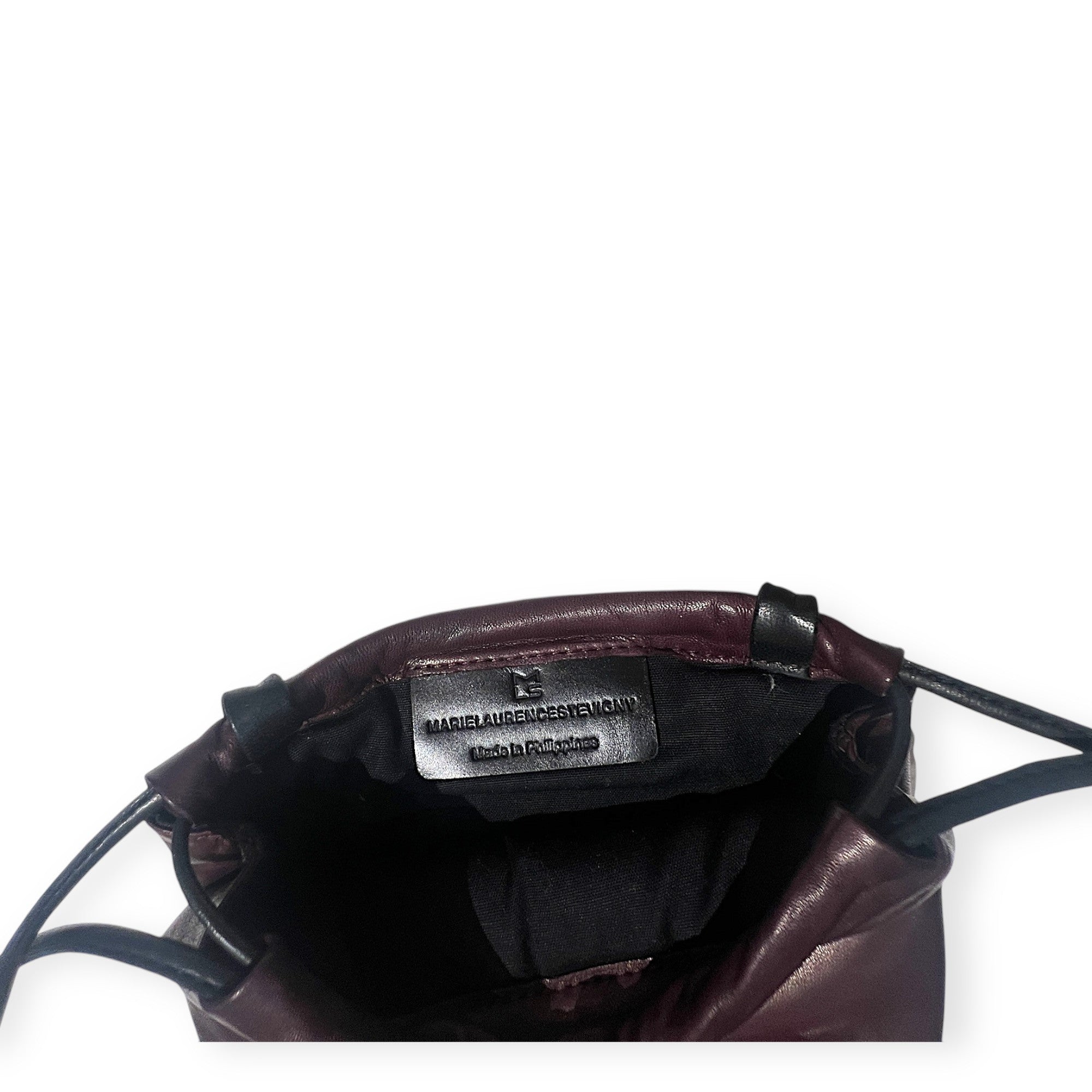 Pochette à lien de serrage - String micro - Bordeaux et noir