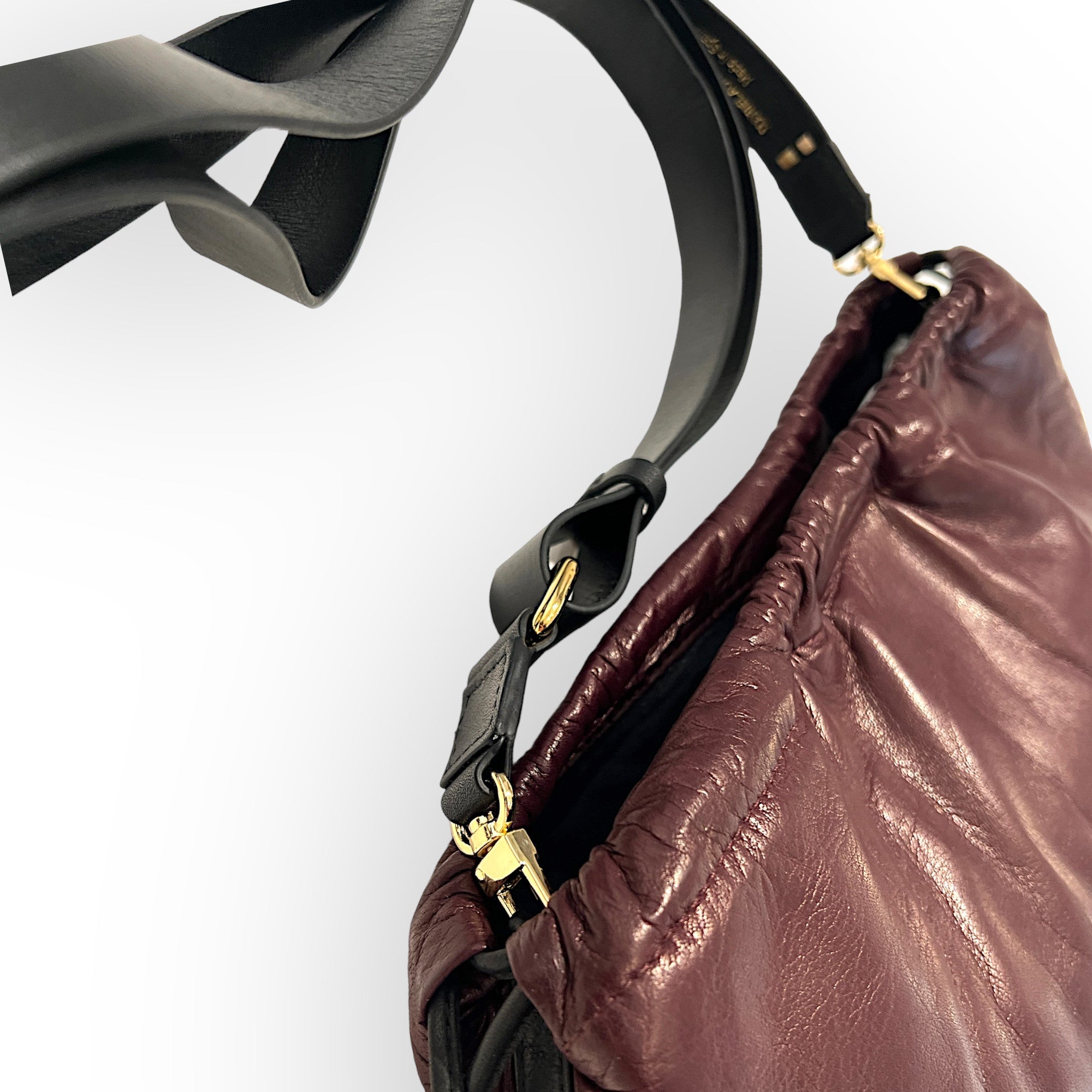 Pochette à lien de serrage - String medium - Bordeaux profond et noir