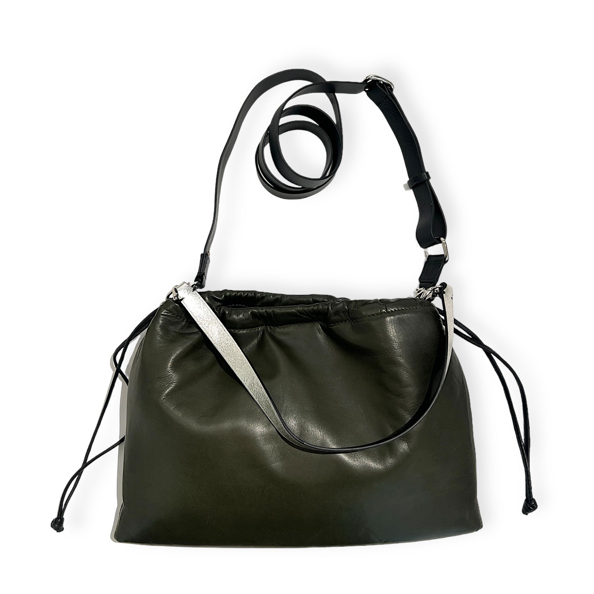 Pochette à lien de serrage - String medium - Kaki et noir