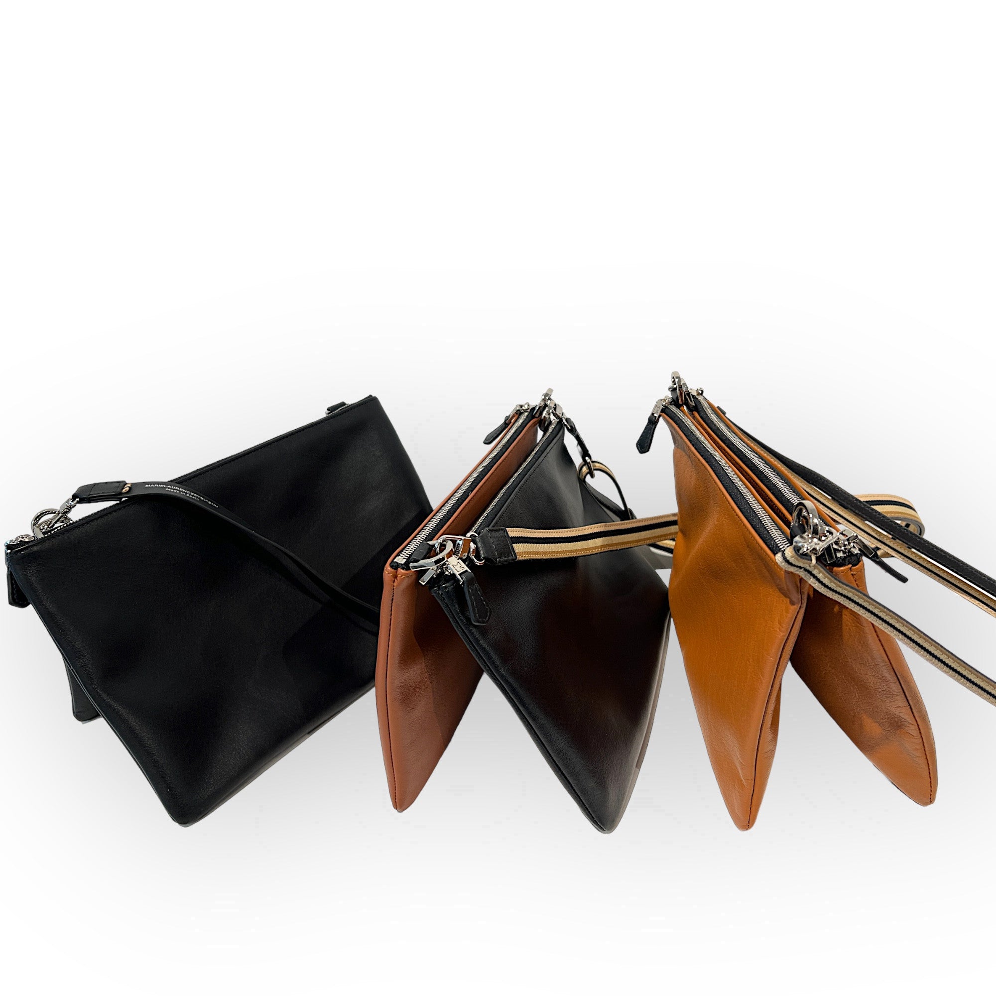 MARIELAURENCESTEVIGNY_DUO Pocket maxi - XL - mixed Black tan black with large cross straps