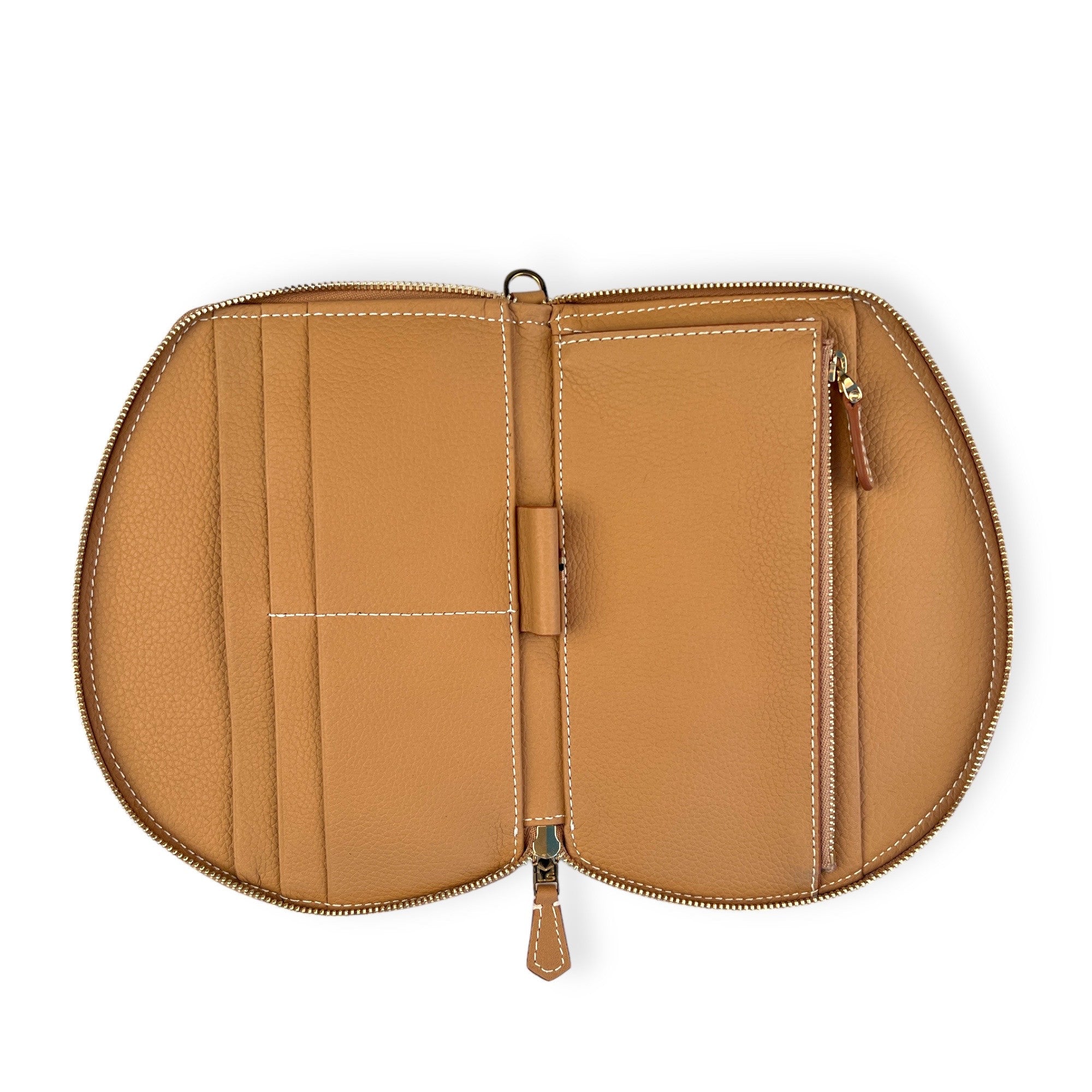 Pochette organisée bandoulière - Pocket medium - Miel finitions dorées