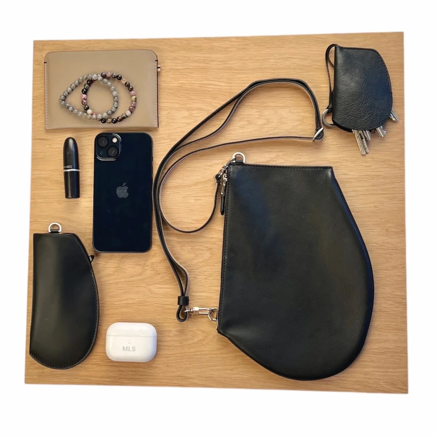 Pochette bandoulière - Zip medium - Vert