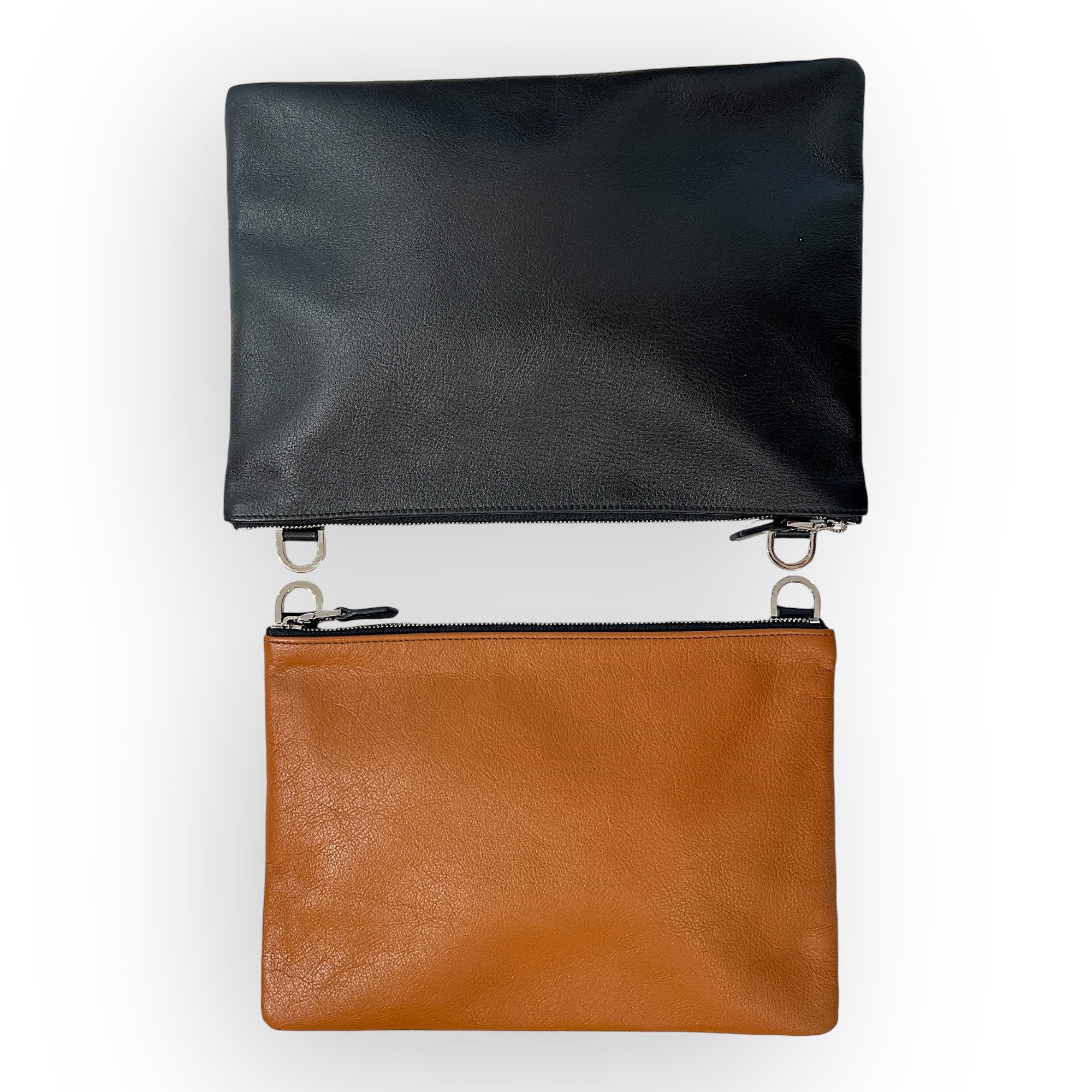MARIELAURENCESTEVIGNY_DUO Pocket mixte Black black tan-side- flat view- double poche vue