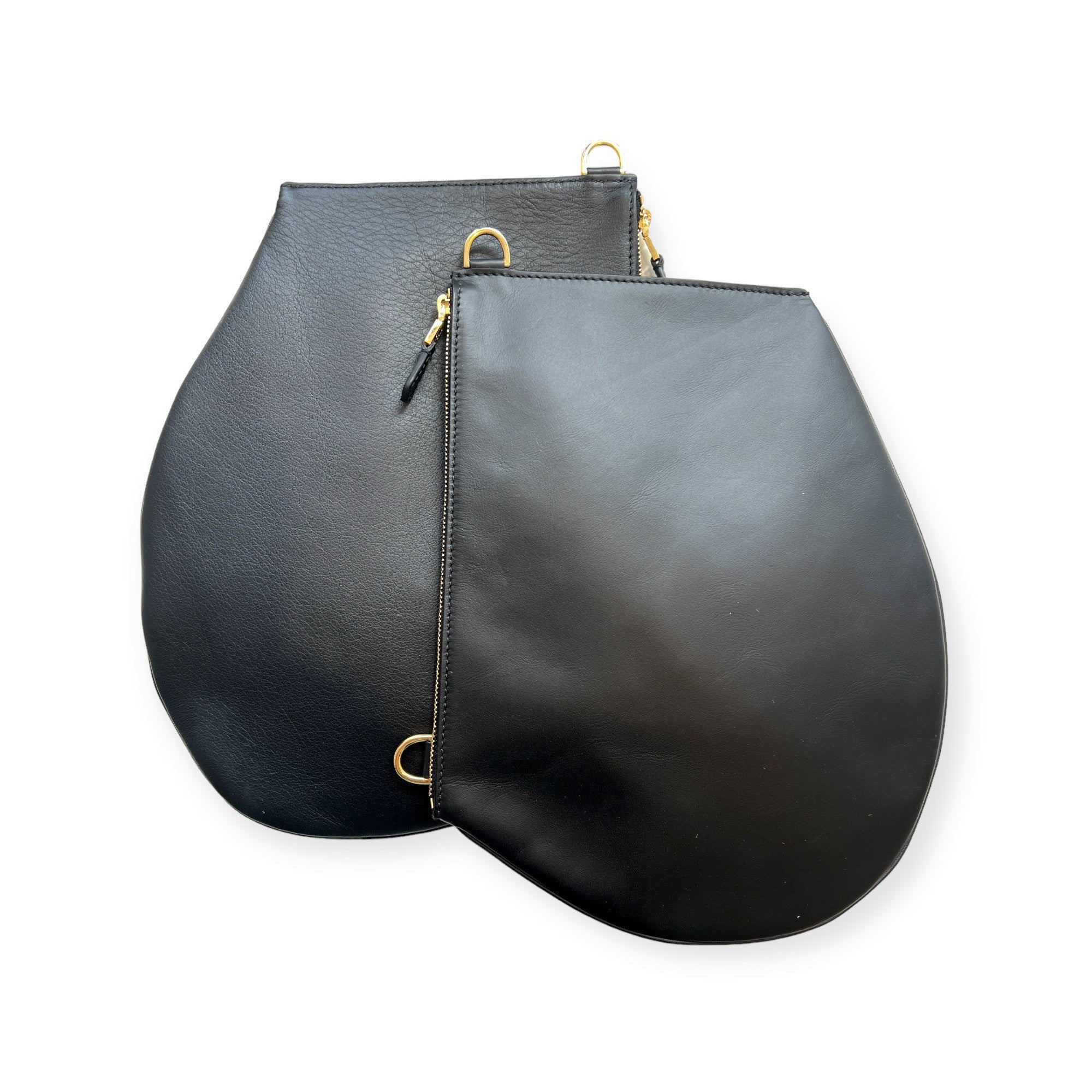 mls-marielaurencestevigny- reversible Zip XL purse cross body gold leather with black a