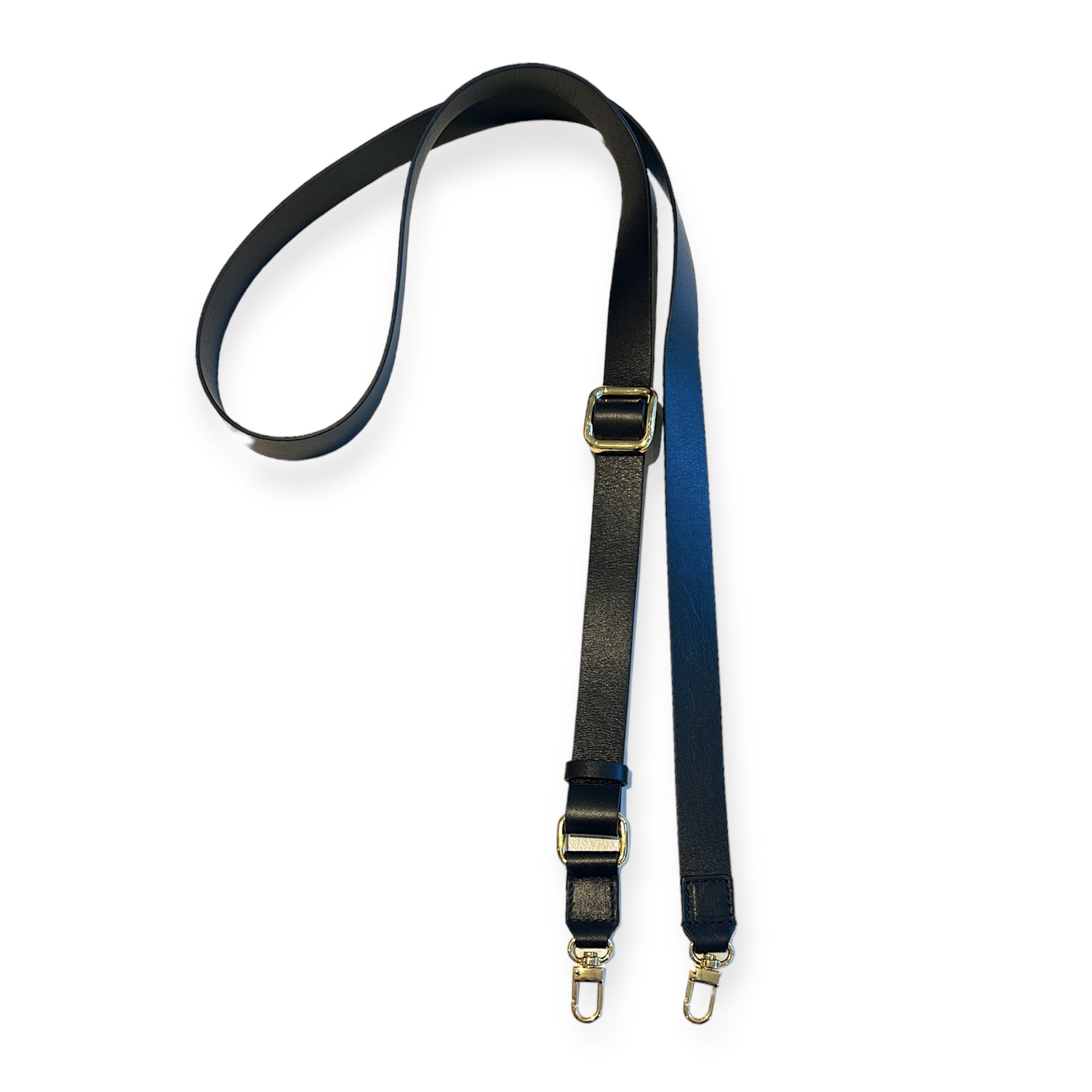 Large cross adjustable strap-black leather and gold hardware-Marielaurencestevigny. (1).JP