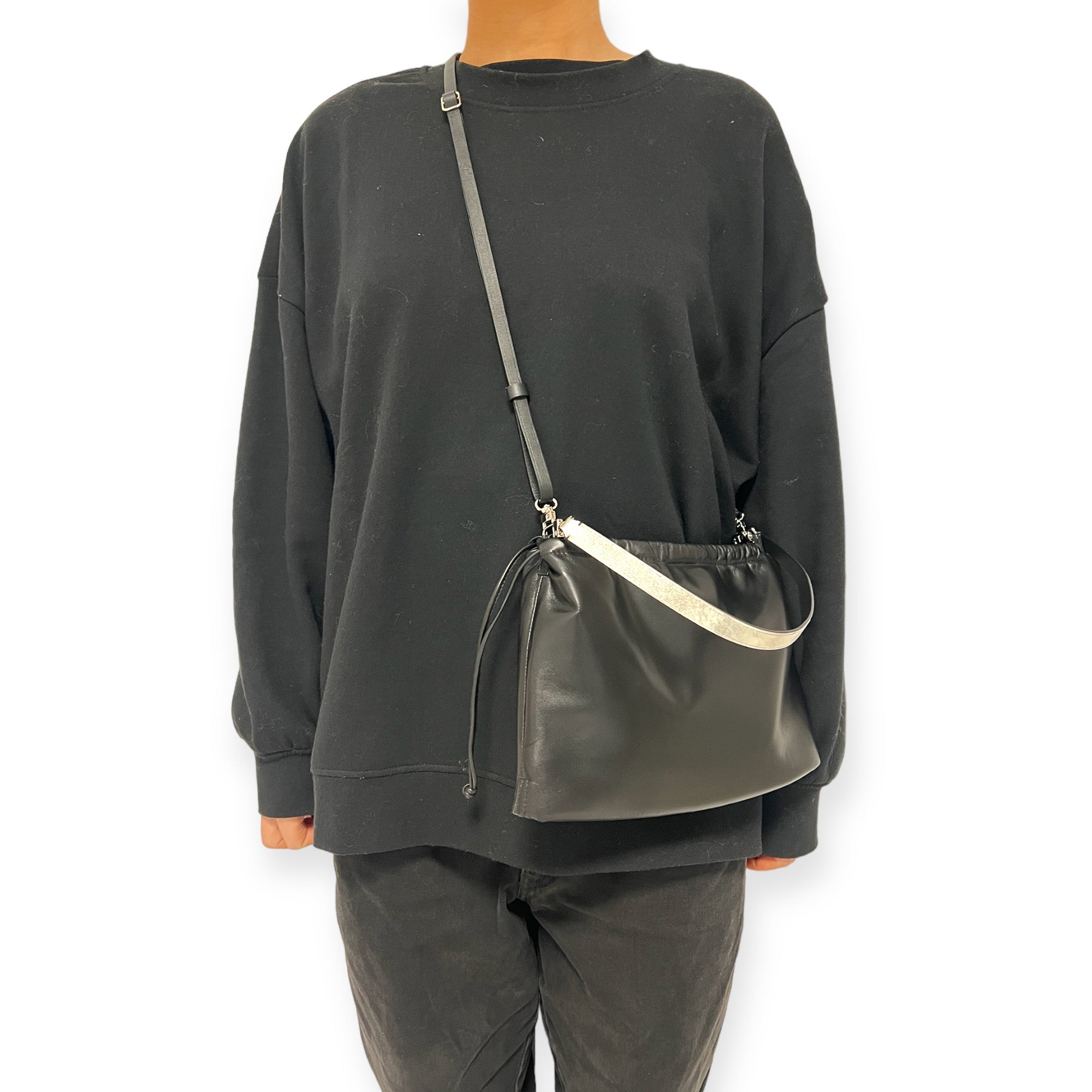 Pochette à lien de serrage - String medium - Noir
