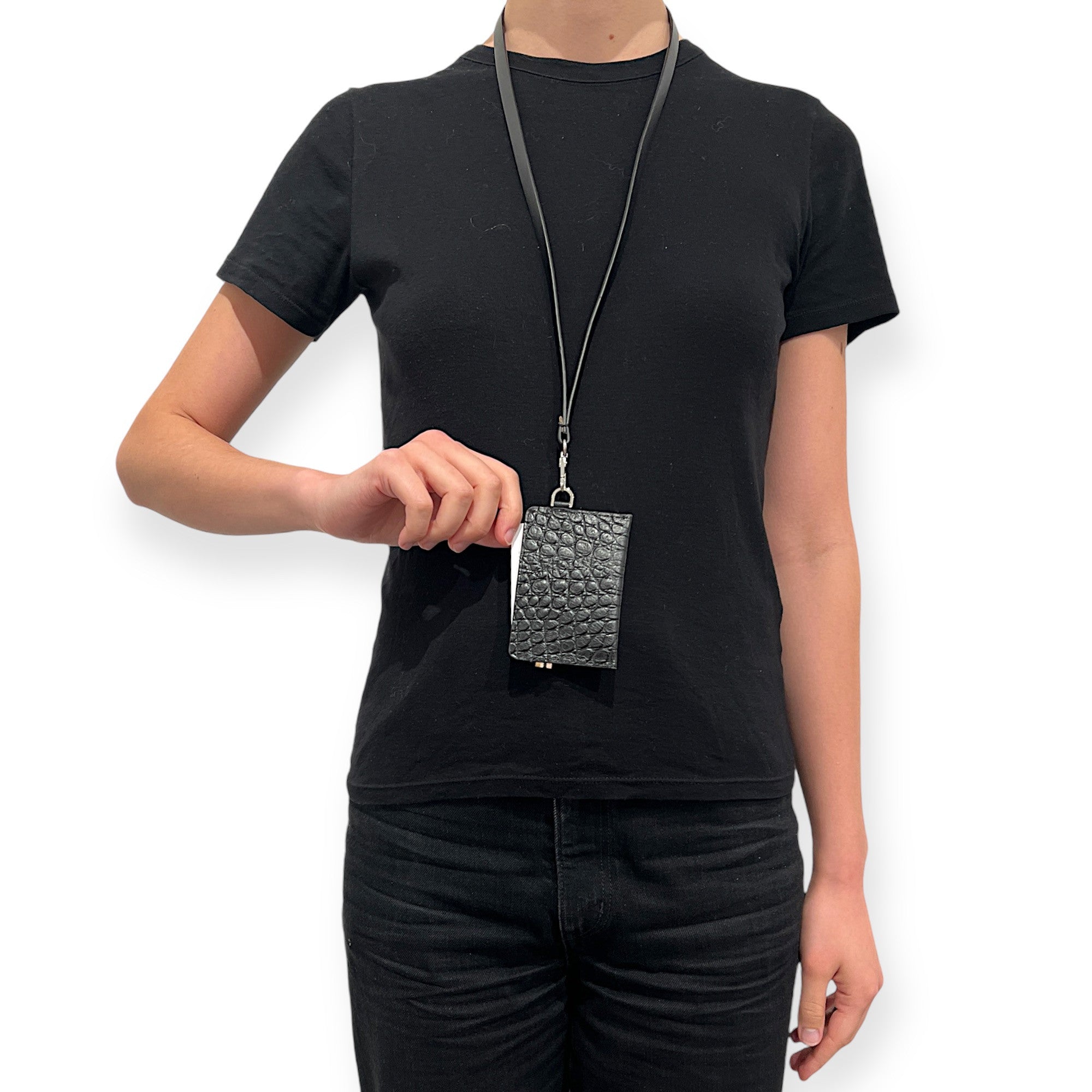 Porte-cartes - Noir croco