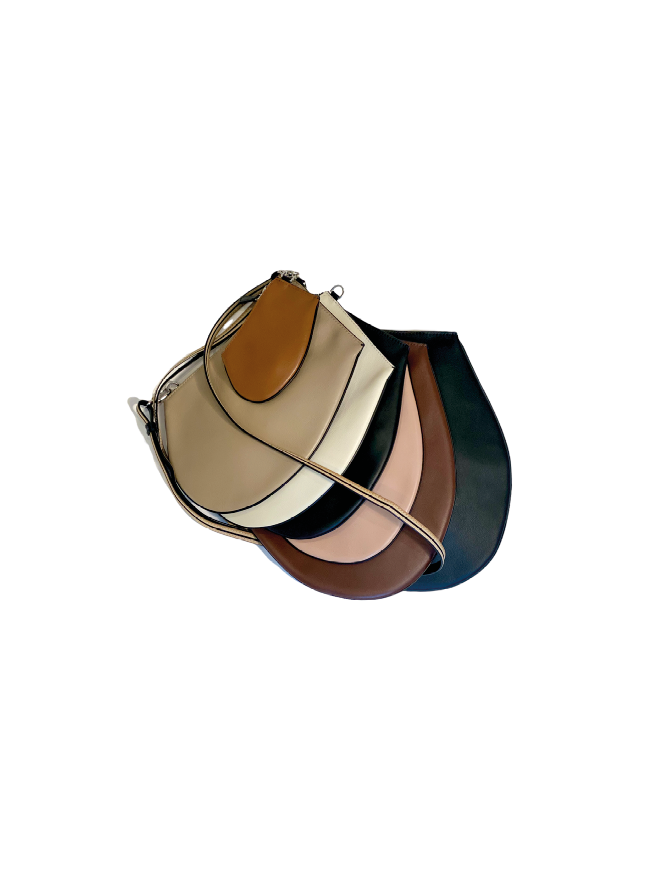 Pochette bandoulière - Zip medium - Cognac et noir