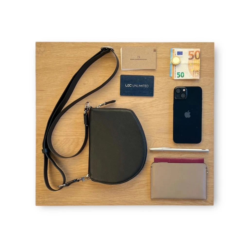Pochette organisée bandoulière - Pocket medium - Miel finitions dorées