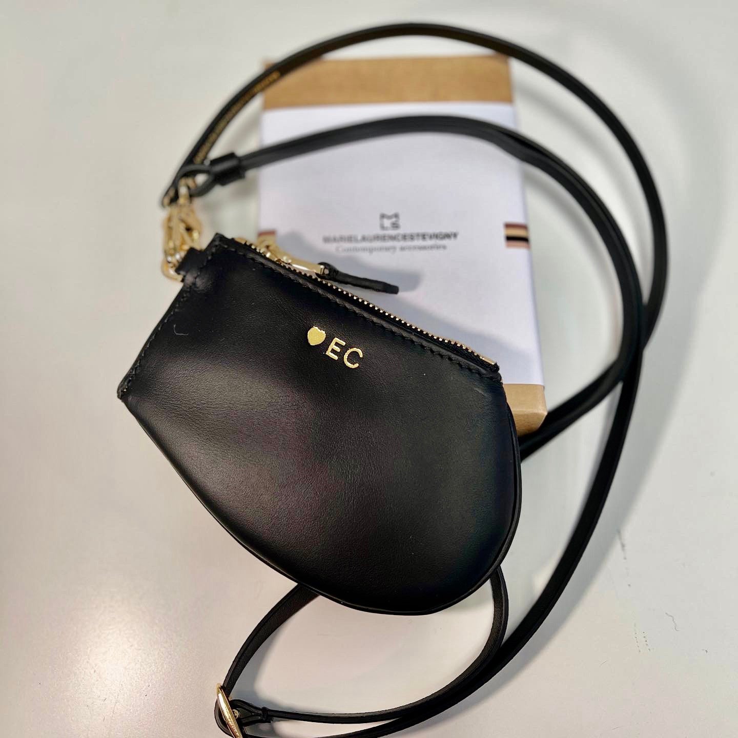 Pochette bandoulière - Zip XL - Bordeaux et finitions dorées