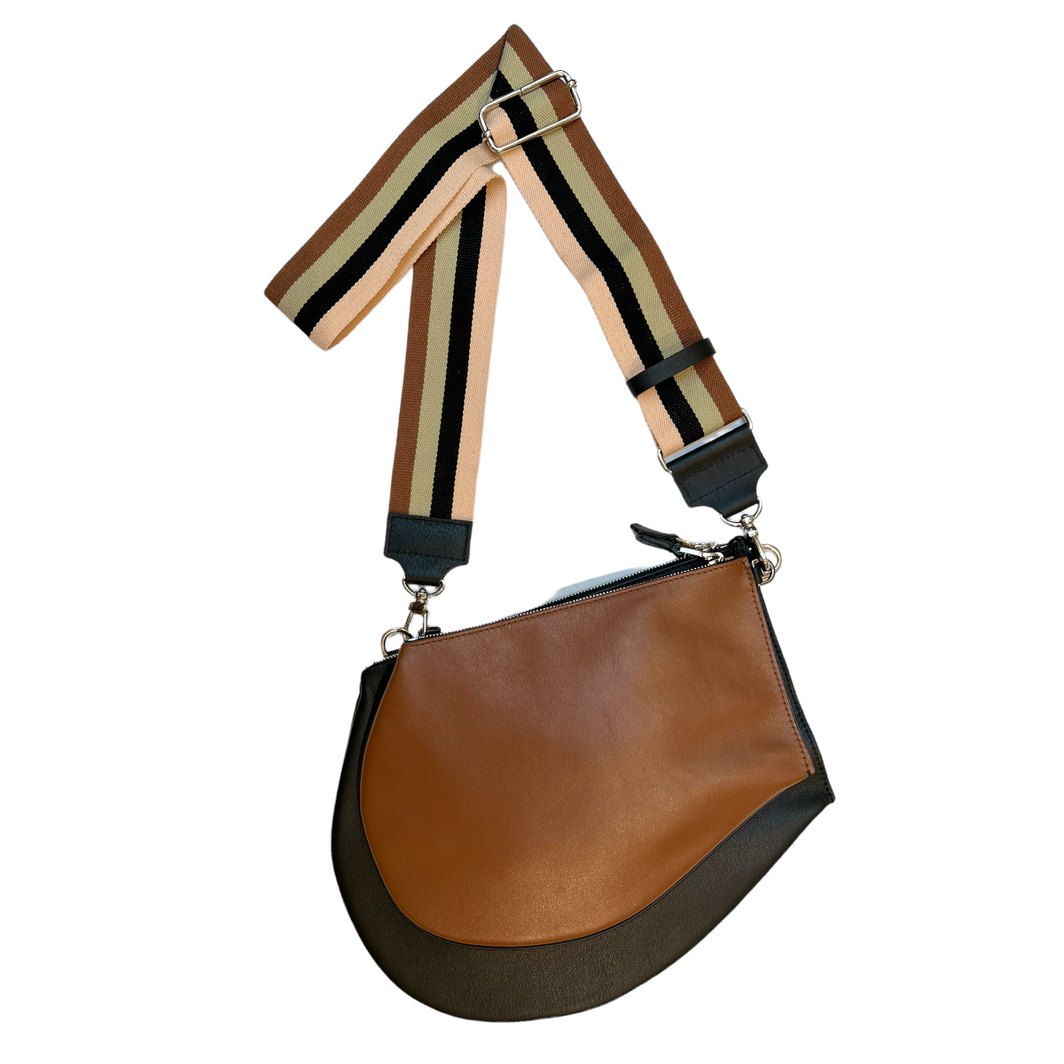 Marielaurencestevigny.XL Skin removable shouder strap with Zip maxi tan and Zip XL black.P