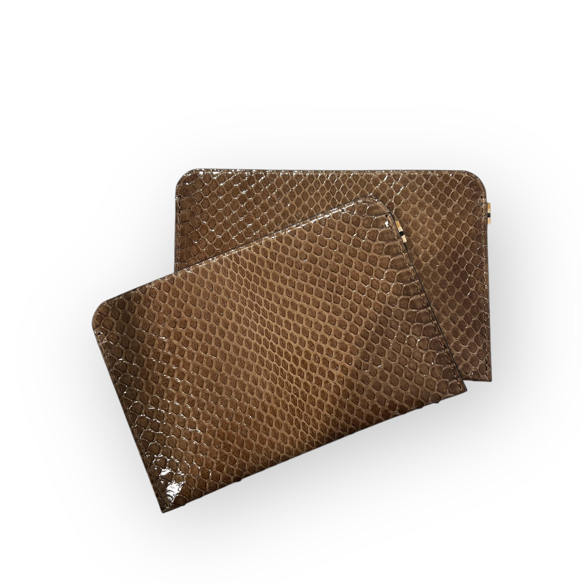 Portefeuille RFID - Travel - Serpent marron moka