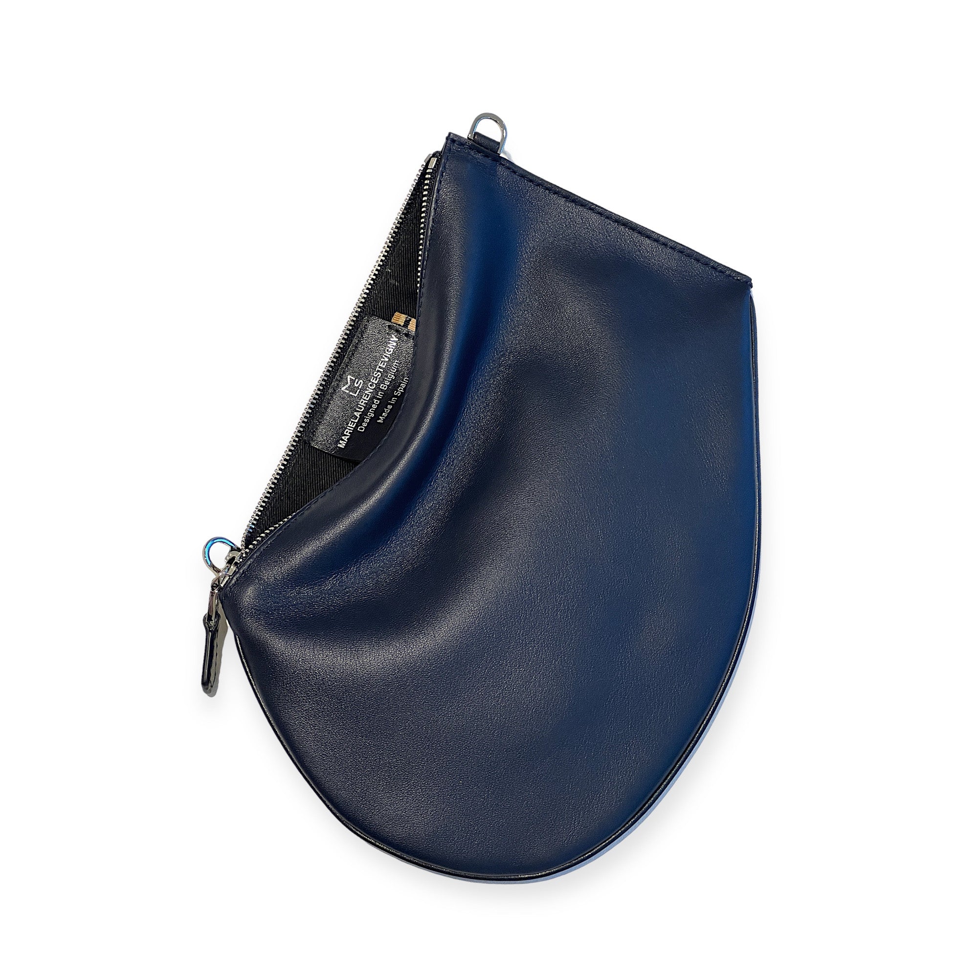 Pochette bandoulière - Zip XL - Bleu encre et noir