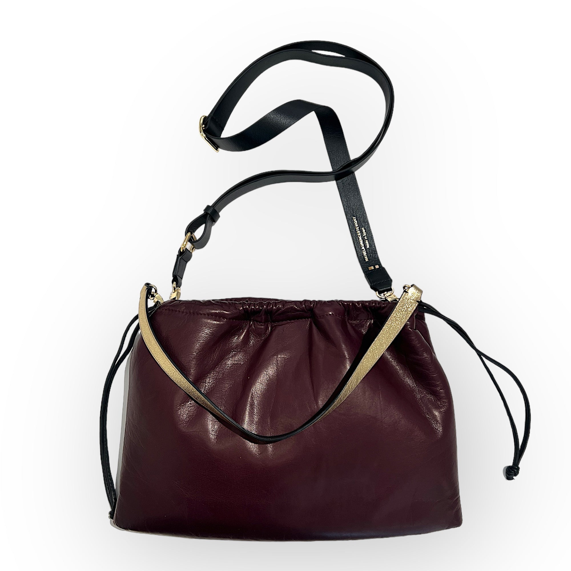 Pochette à lien de serrage - String medium - Bordeaux profond et noir