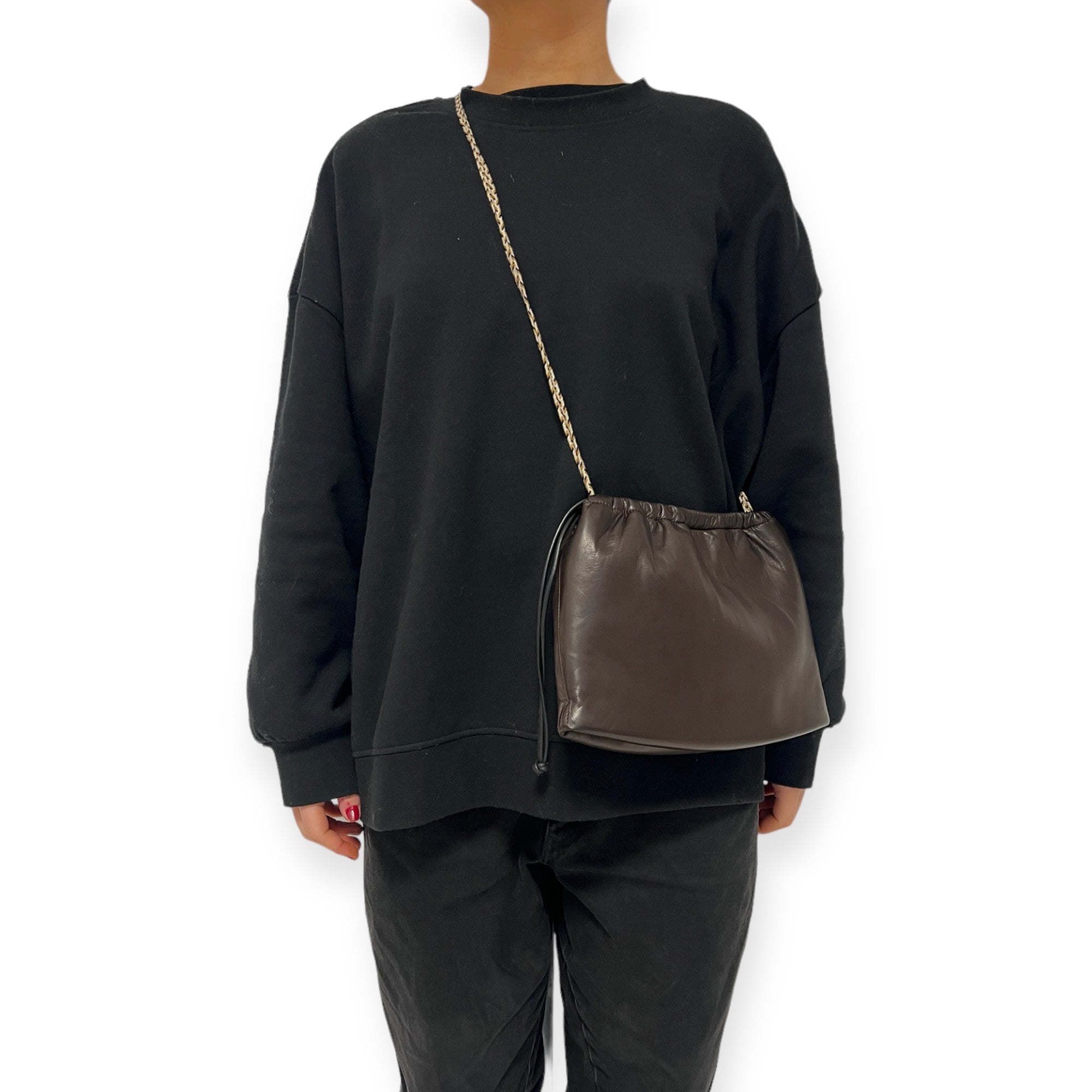 Pochette à lien de serrage - String medium - Ébène et noir