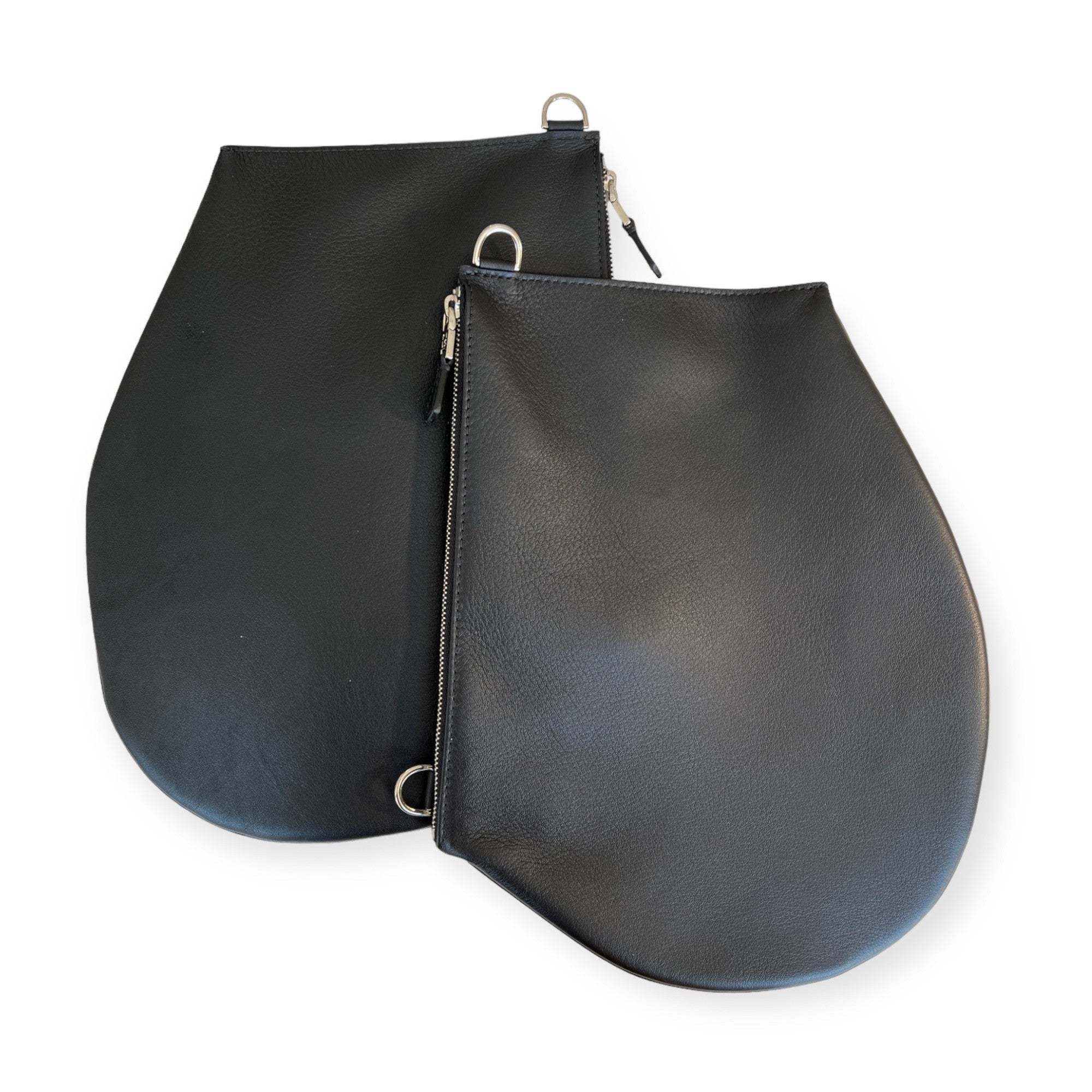 Pochette bandoulière - Zip XL - Noir et finitions argentées
