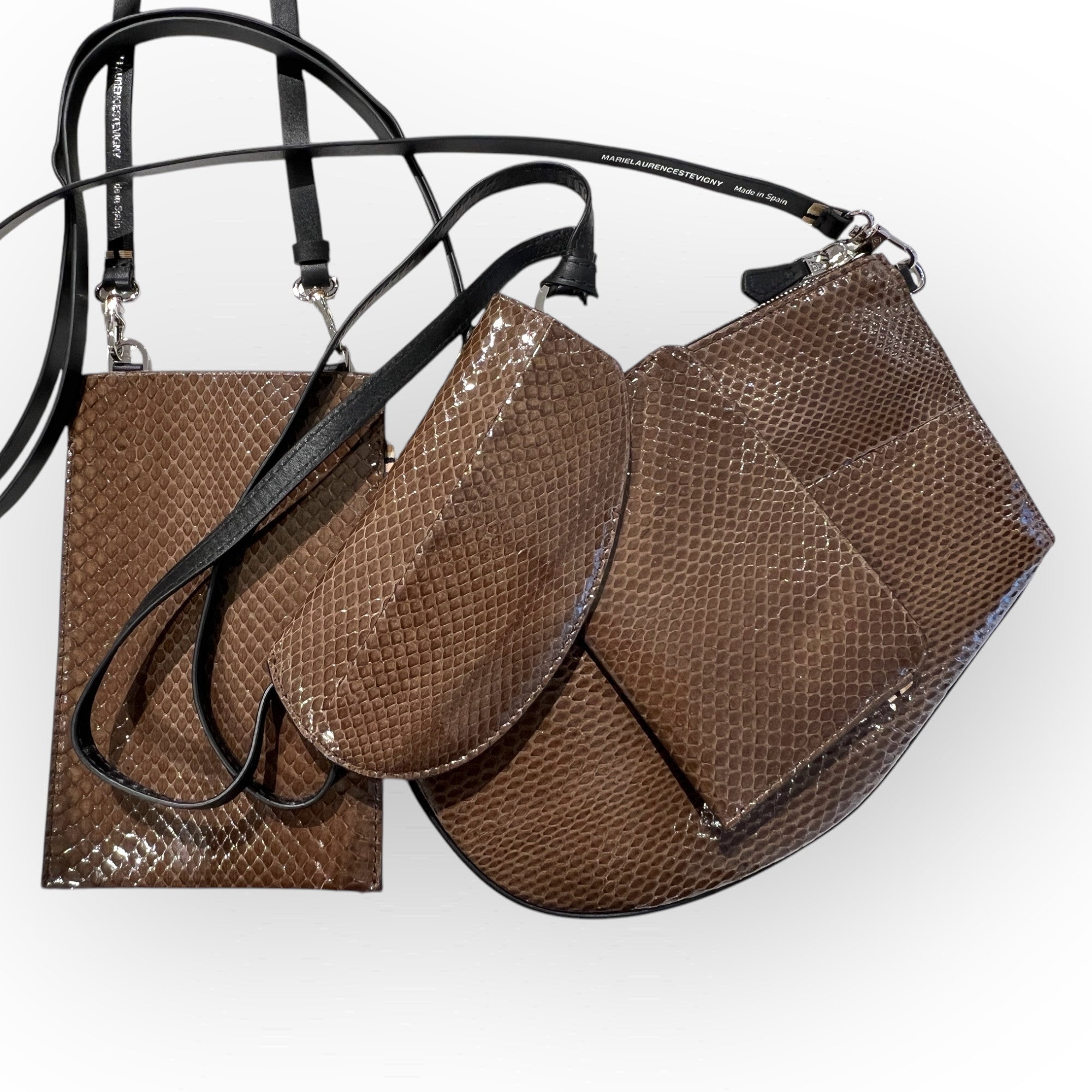 Portefeuille RFID - Travel - Serpent marron moka