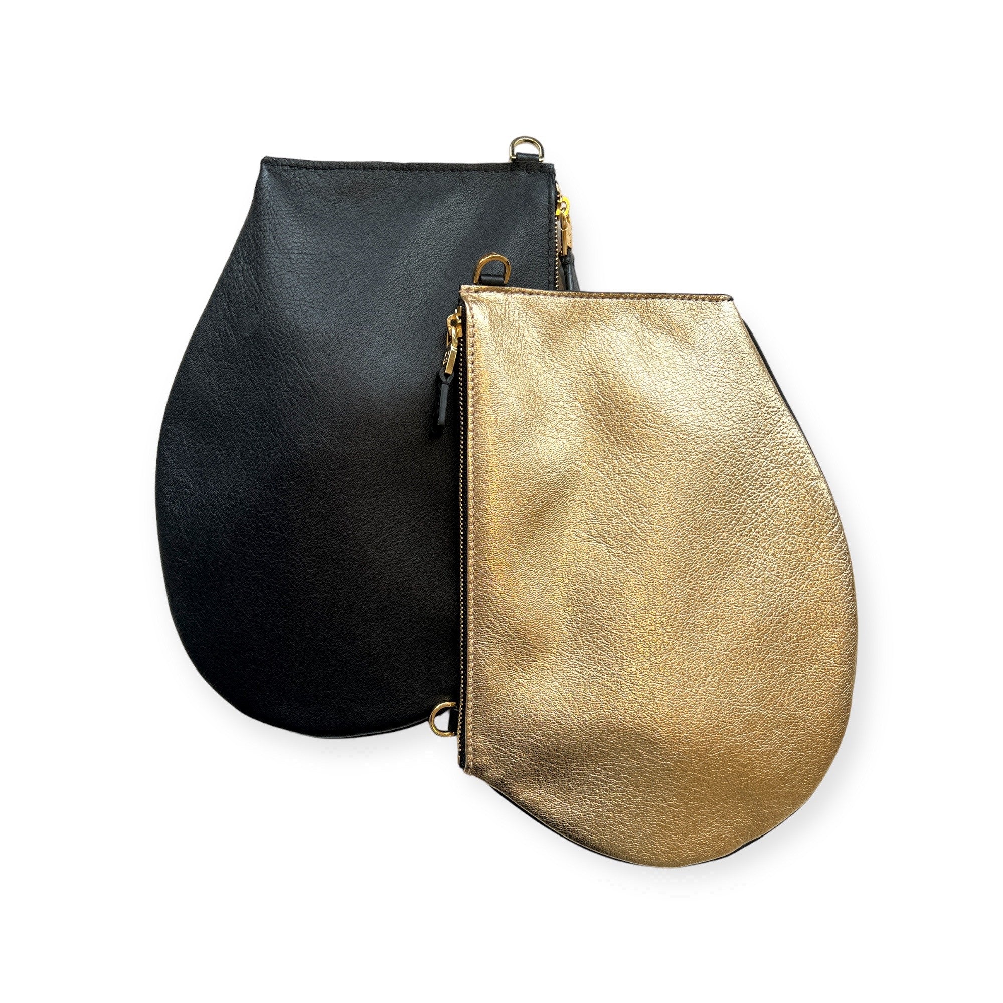 mls-marielaurencestevigny- reversible Zip maxi purse cross body gold leather with black